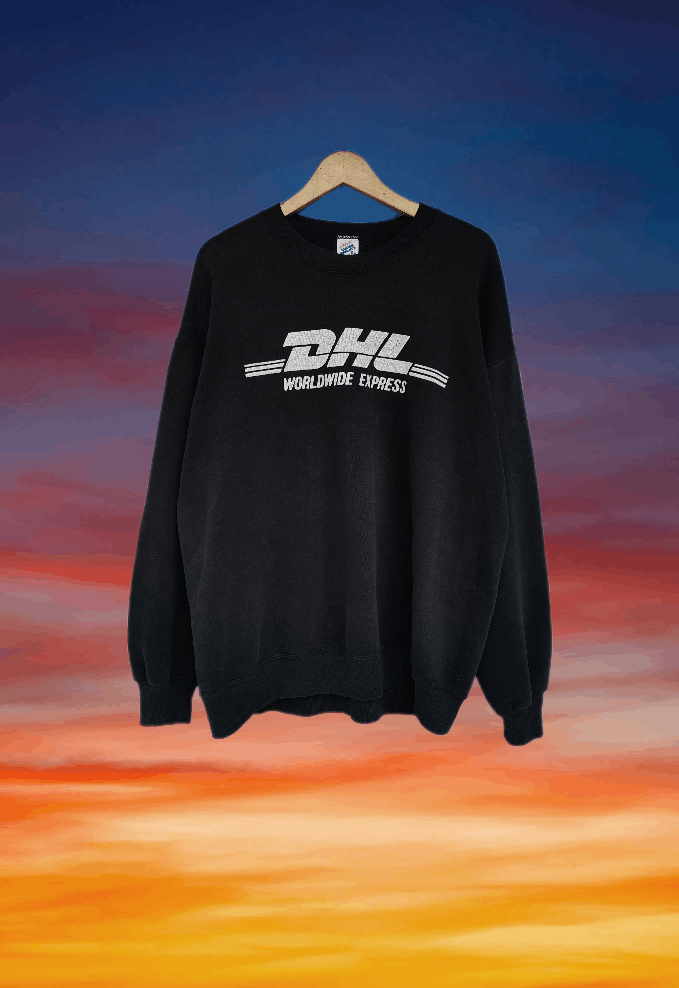 DHL Vintage 90s DHL Worldwide Express Sweatshirt raptees style Size US XL / EU 56 / 4 - 1 Thumbnail