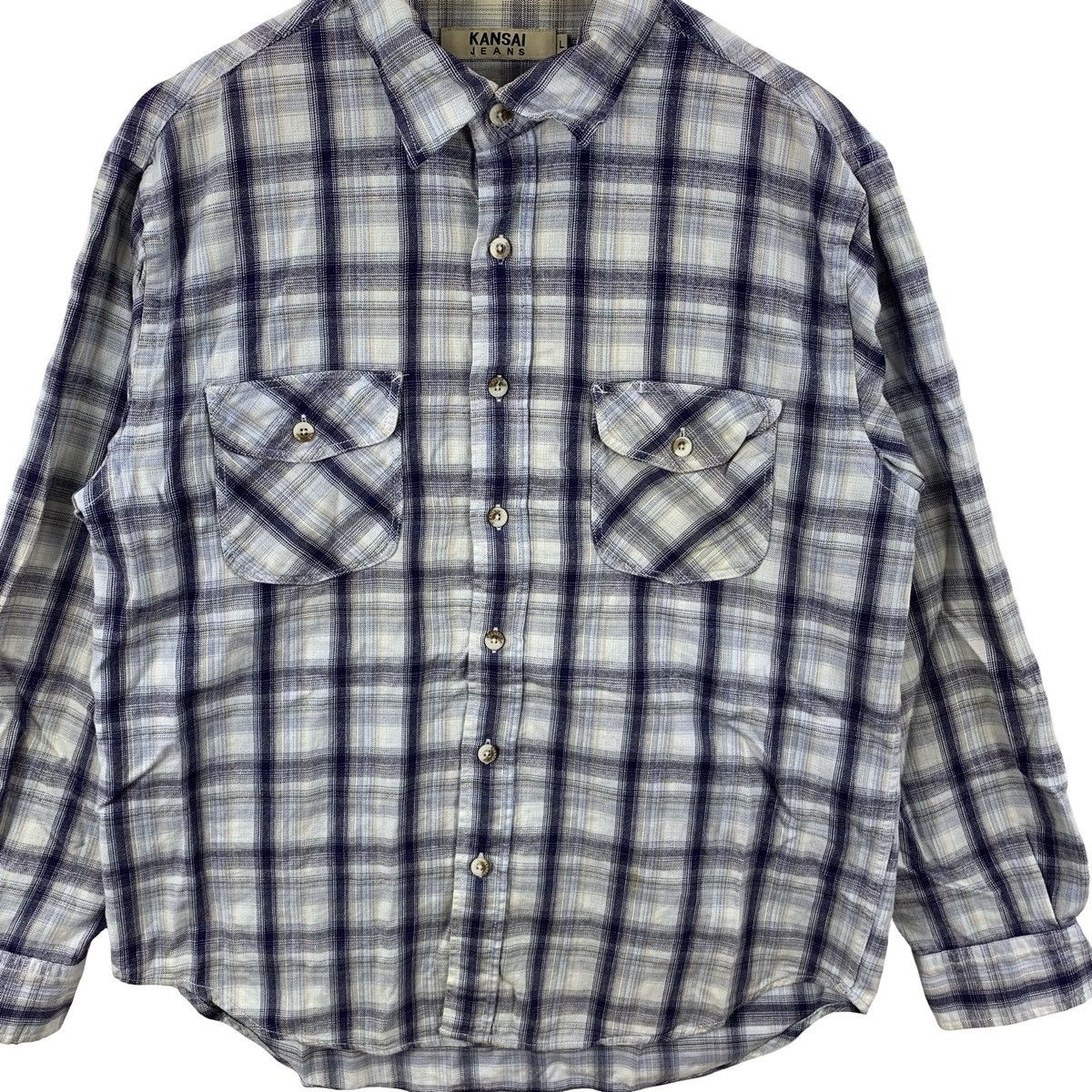 Kansai Yamamoto Vintage Kansai Jeans Plaid Button-Up Shirt Check Flannel Size US L / EU 52-54 / 3 - 6 Thumbnail