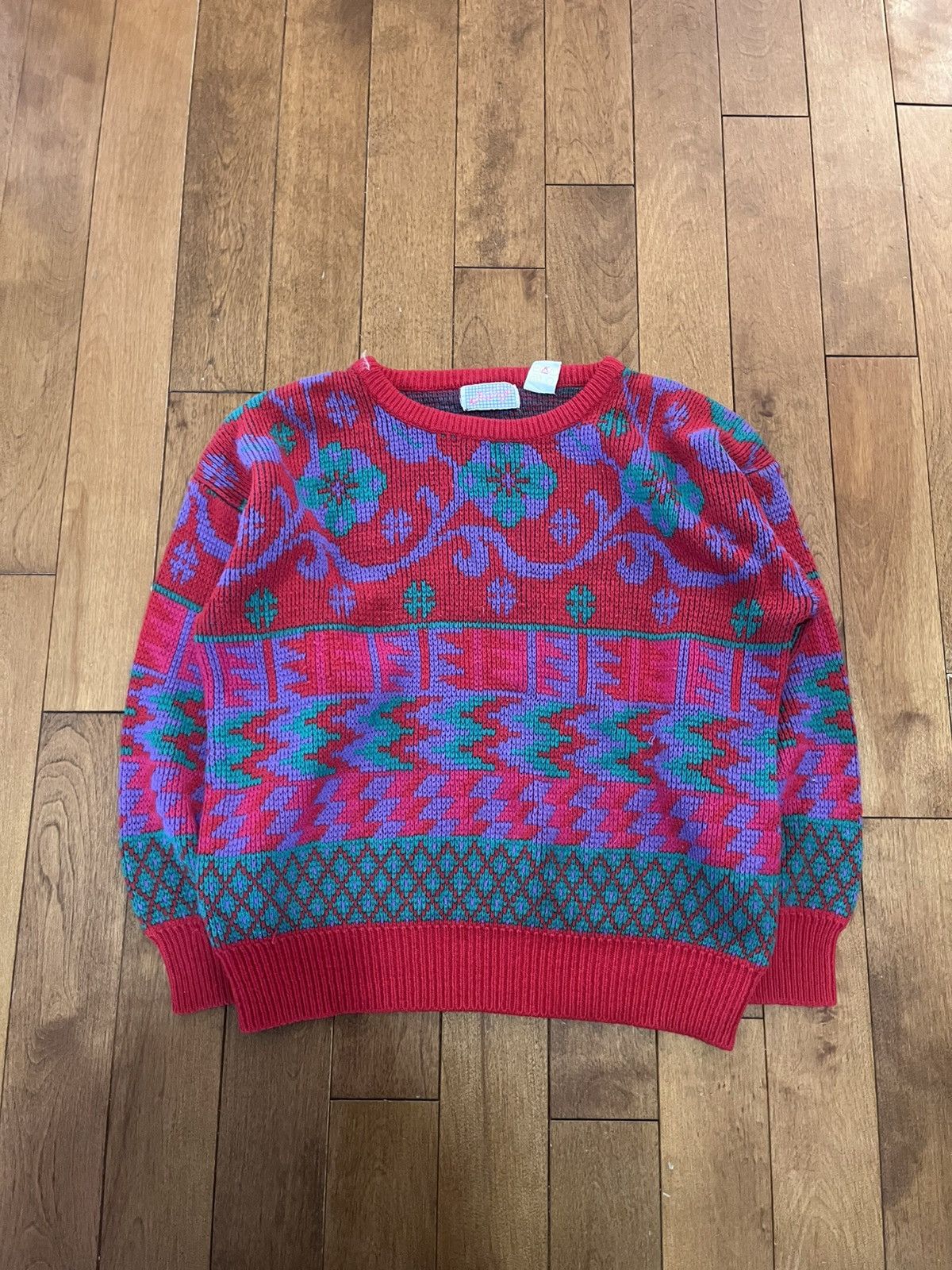 Vintage Vintage red knit sweater Size S / US 4 / IT 40 - 2 Thumbnail