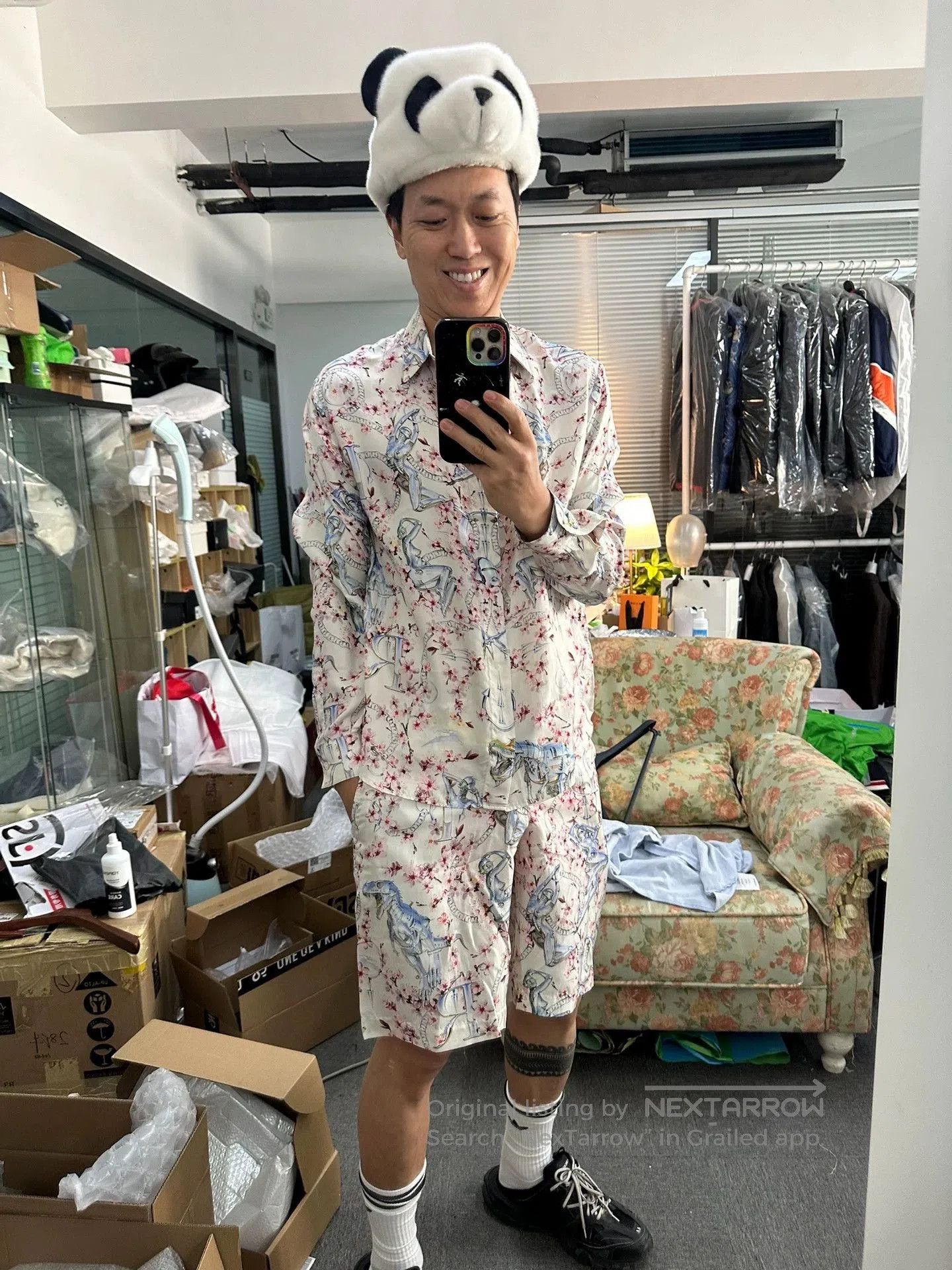 Dior Sorayama Pre-Fall 2019 Silk Shorts.