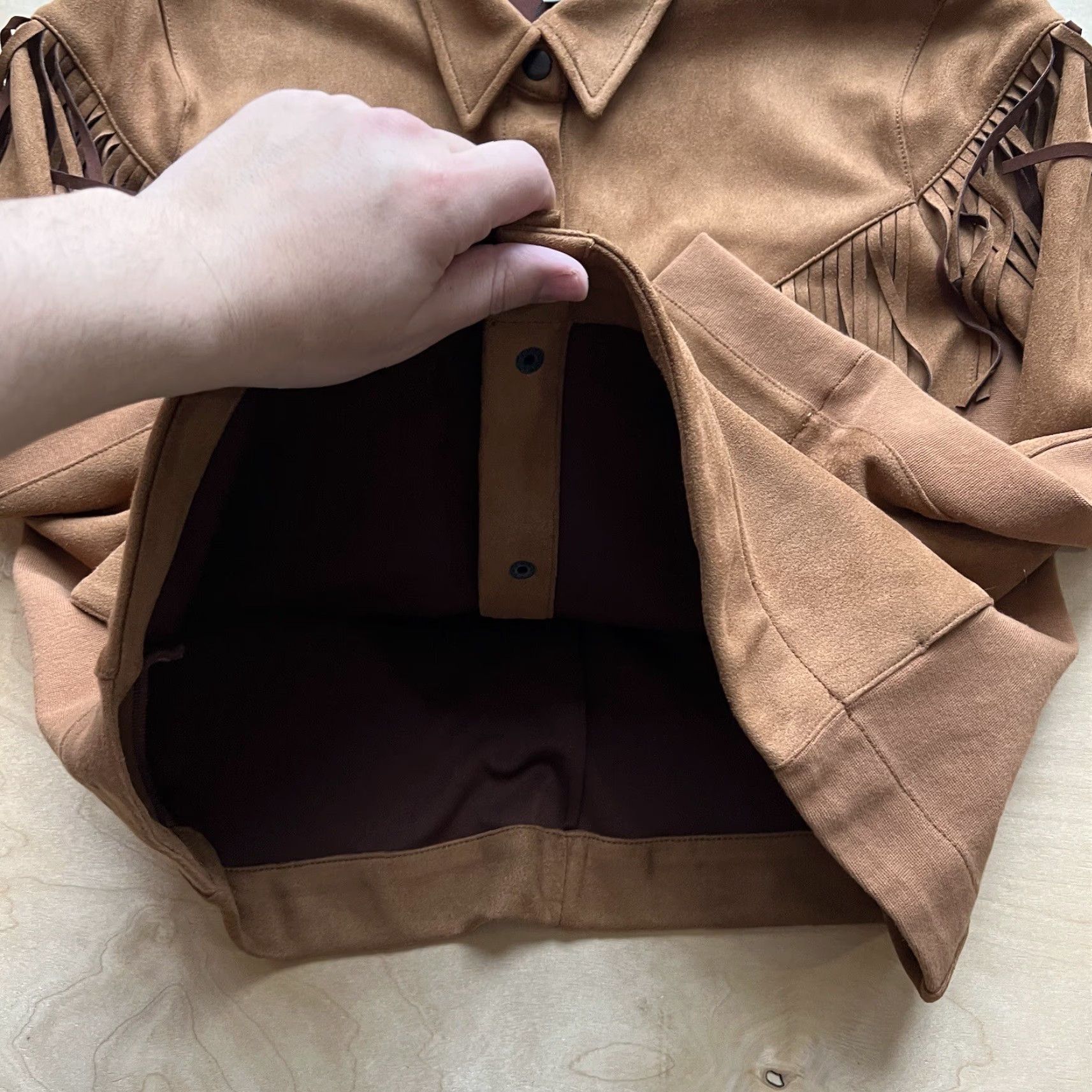 NIC+ZOE Nic+Zoe Fringe Jacket Women's Large Brown Western Outerwear NWT Jacket Size L / US 10 / IT 46 - 6 Thumbnail