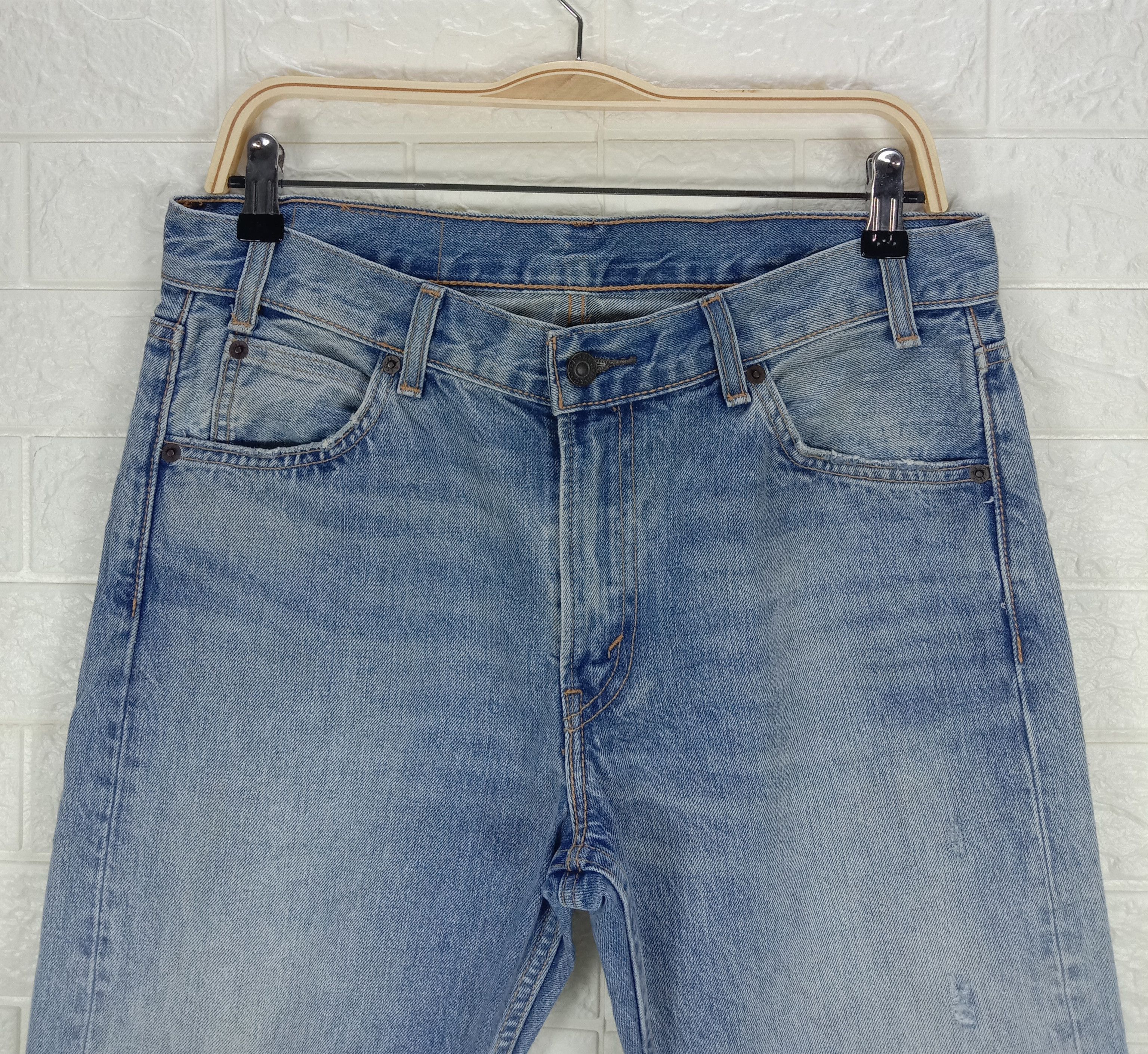 Levi's Vintage Levi's 505 Orange Tab Jeans Light Wash Ripped Denim Size US 30 / EU 46 - 2 Thumbnail