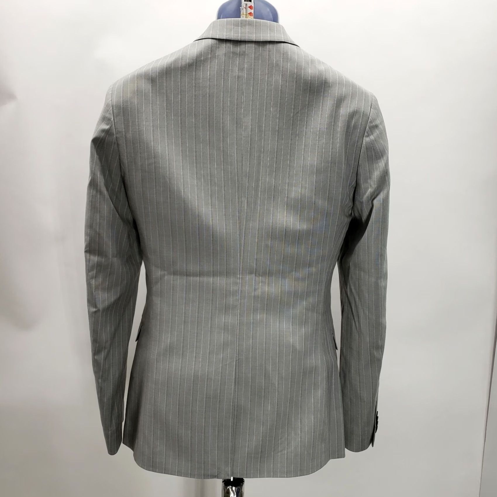 Topman Topman Grey Striped ULTRA SKINNY Blazer One button Size 40R Size 40R - 4 Thumbnail