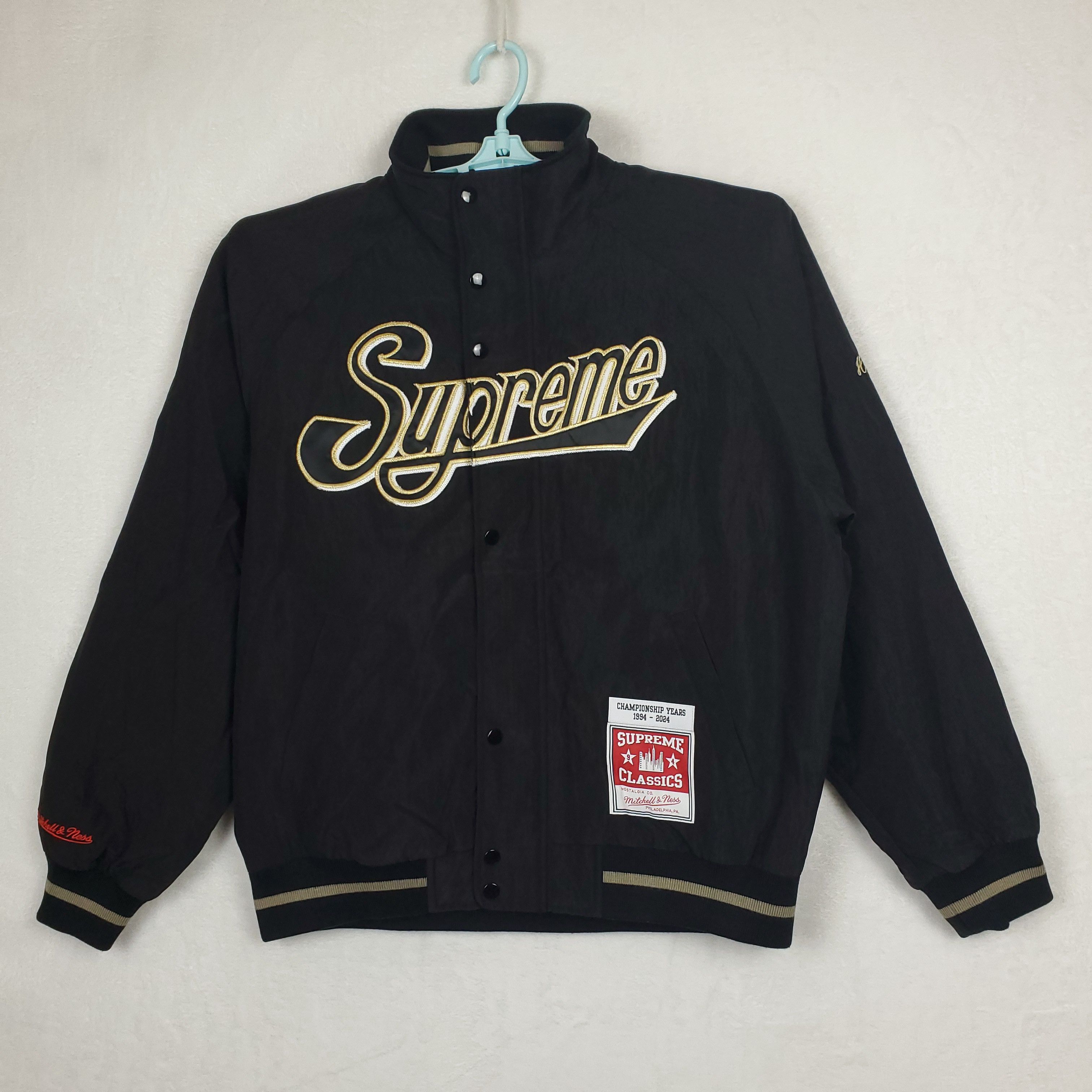 Mitchell & Ness × Supreme Supreme x Mitchell & Ness Large Jacket Black Nylon New Size US L / EU 52-54 / 3 - 2 Thumbnail