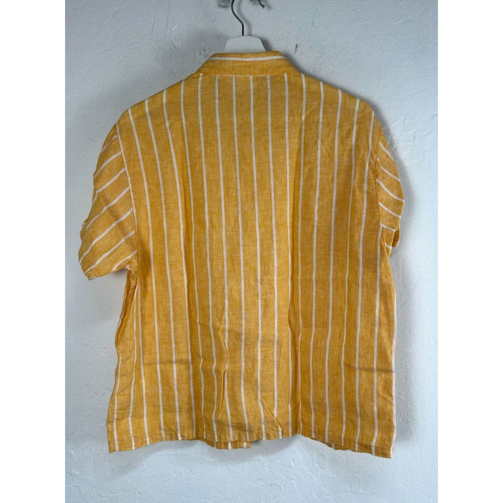 Vintage C&C California Womens Yellow White Striped Linen Button-Up Shirt Top Small NWOT Size S / US 4 / IT 40 - 3 Thumbnail