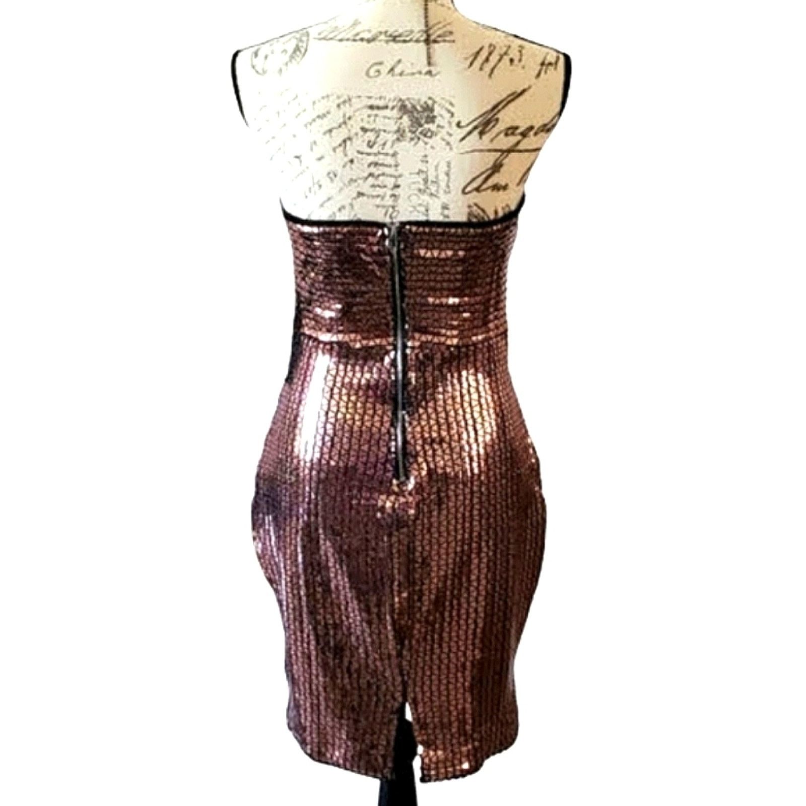 Other HAUTE MONDE ☆ COPPER ☆ METALLIC ☆ COCKTAIL DRESS ☆ M ☆ NWT Size M / US 6-8 / IT 42-44 - 7 Thumbnail