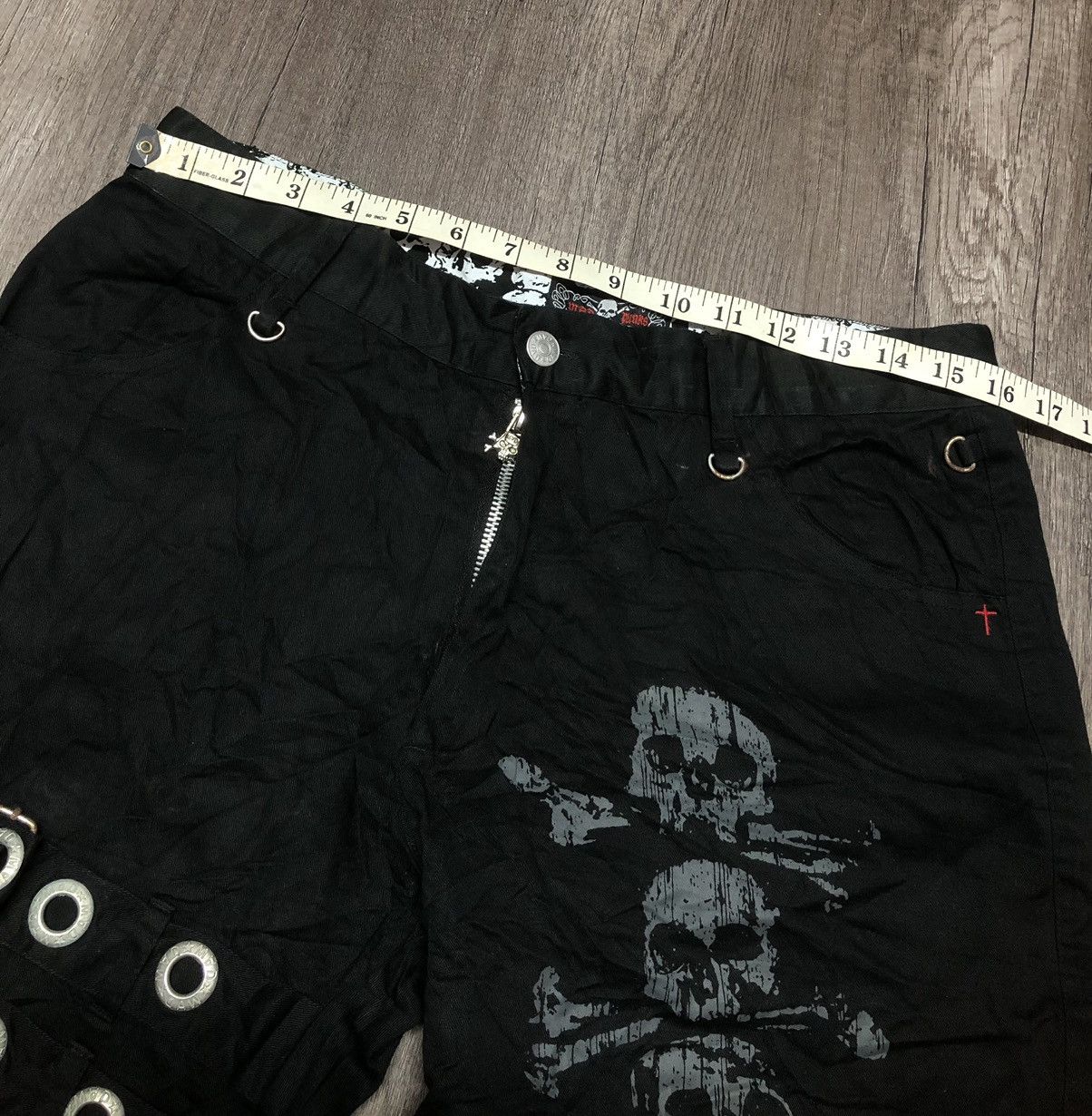 Japanese Brand MAD PUNKS SKULL DESIGN BONDAGE STYLE BOOTCUT PANT Size US 32 / EU 48 - 10 Thumbnail