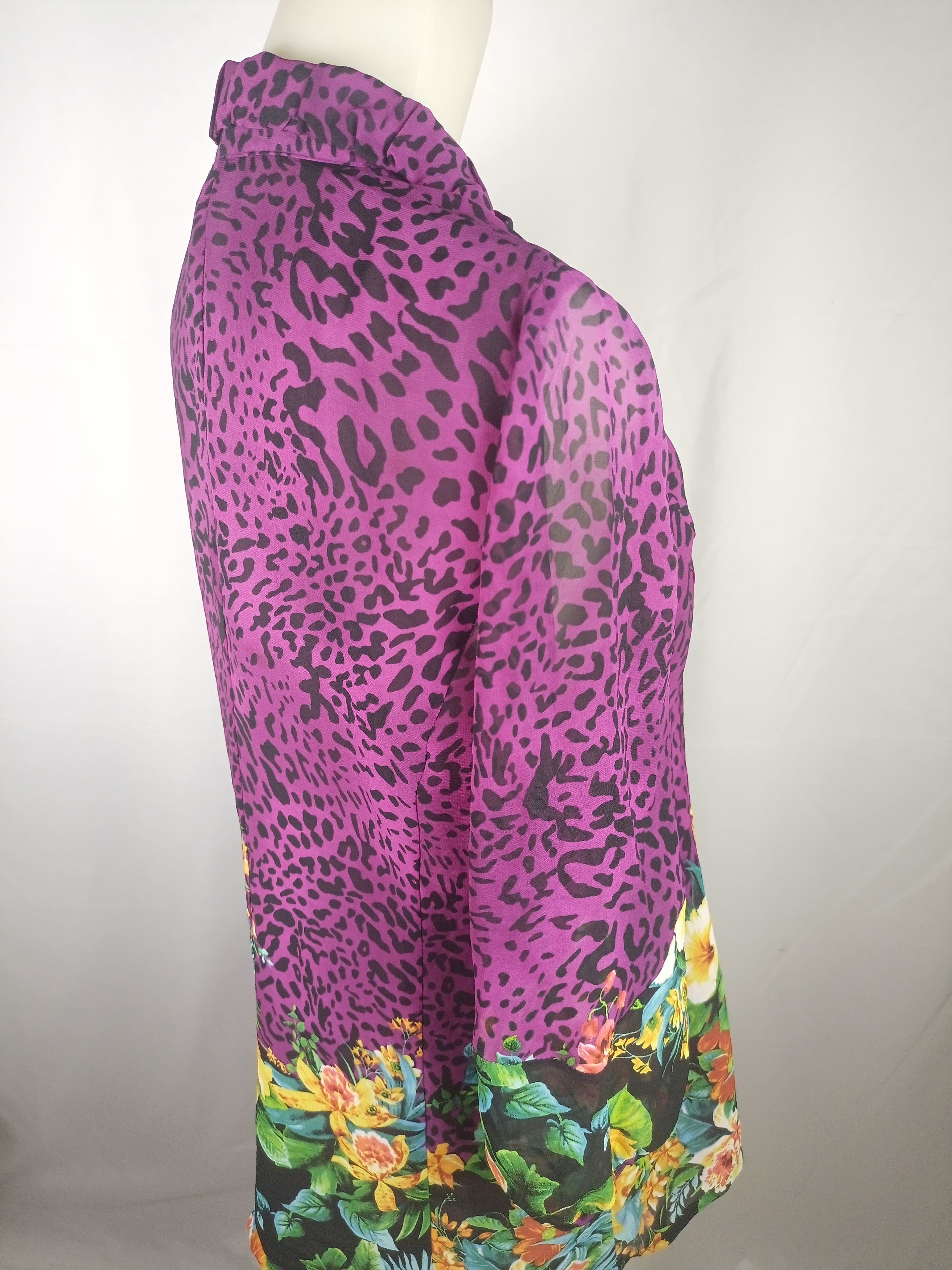 Japanese Brand Women's Chiffon Blouses Button Down Floral Leopard Print Size L / US 10 / IT 46 - 21 Thumbnail
