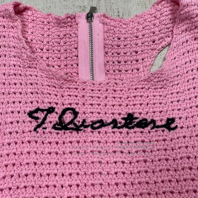 Bode Three Quarters Pink Crochet Sleeveless Top. Size US M / EU 48-50 / 2 - 2 Thumbnail
