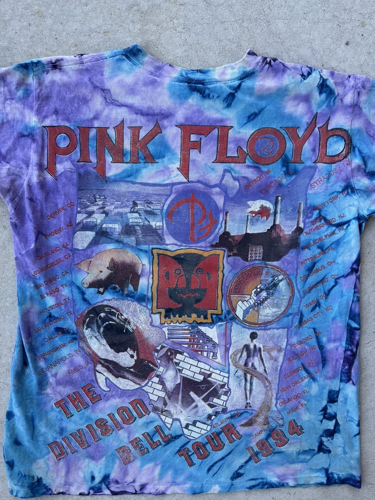 Pink Floyd × Vintage 1994 VINTAGE PINK FLOYD DIVISION BELL TOUR T-SHIRT Size US XL / EU 56 / 4 - 4 Thumbnail