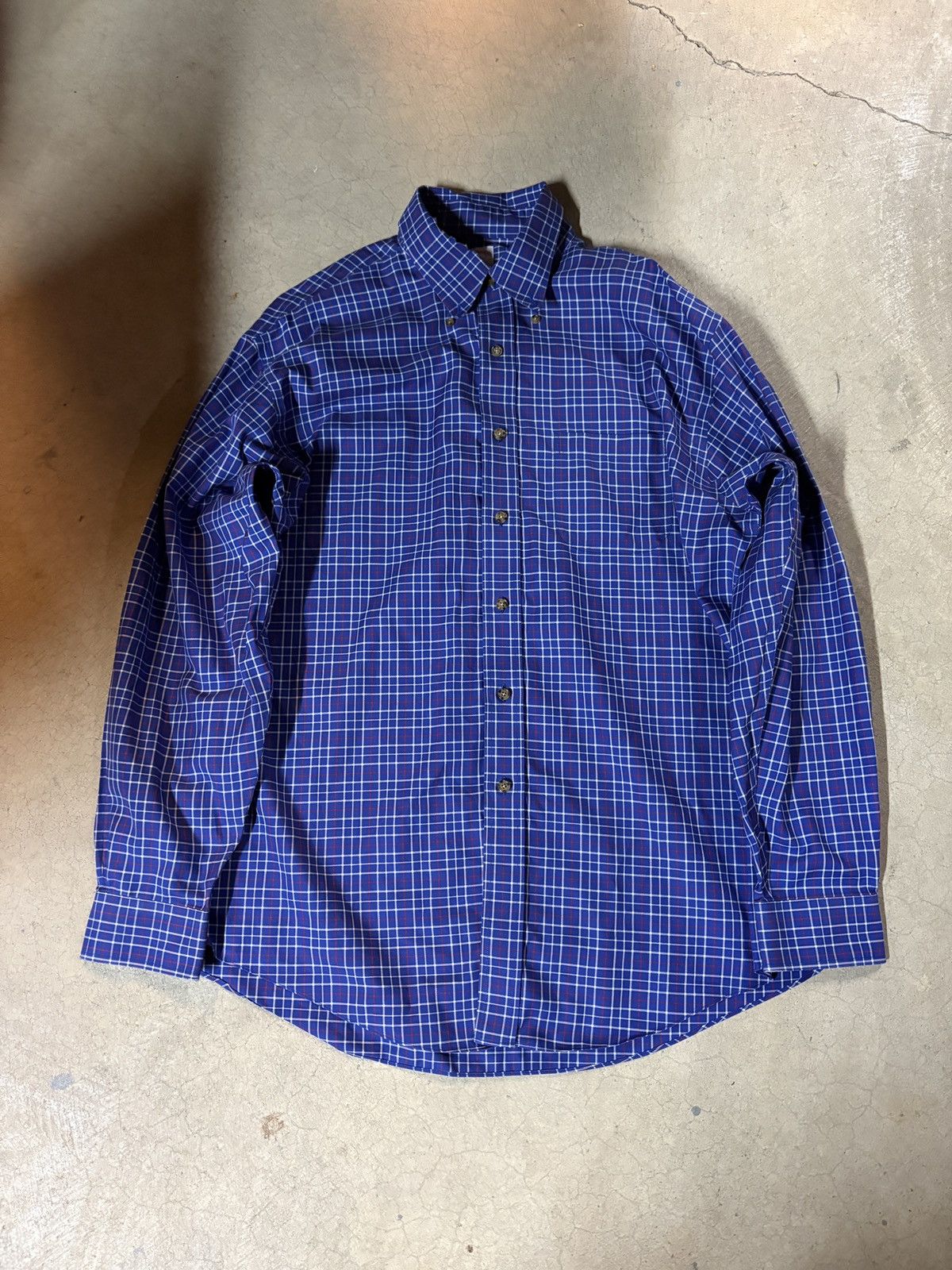 Brooks Brothers Vintage 00’s Brooks Brothers Long Sleeve Shirt Blue Plaid Size US L / EU 52-54 / 3 - 1 Thumbnail