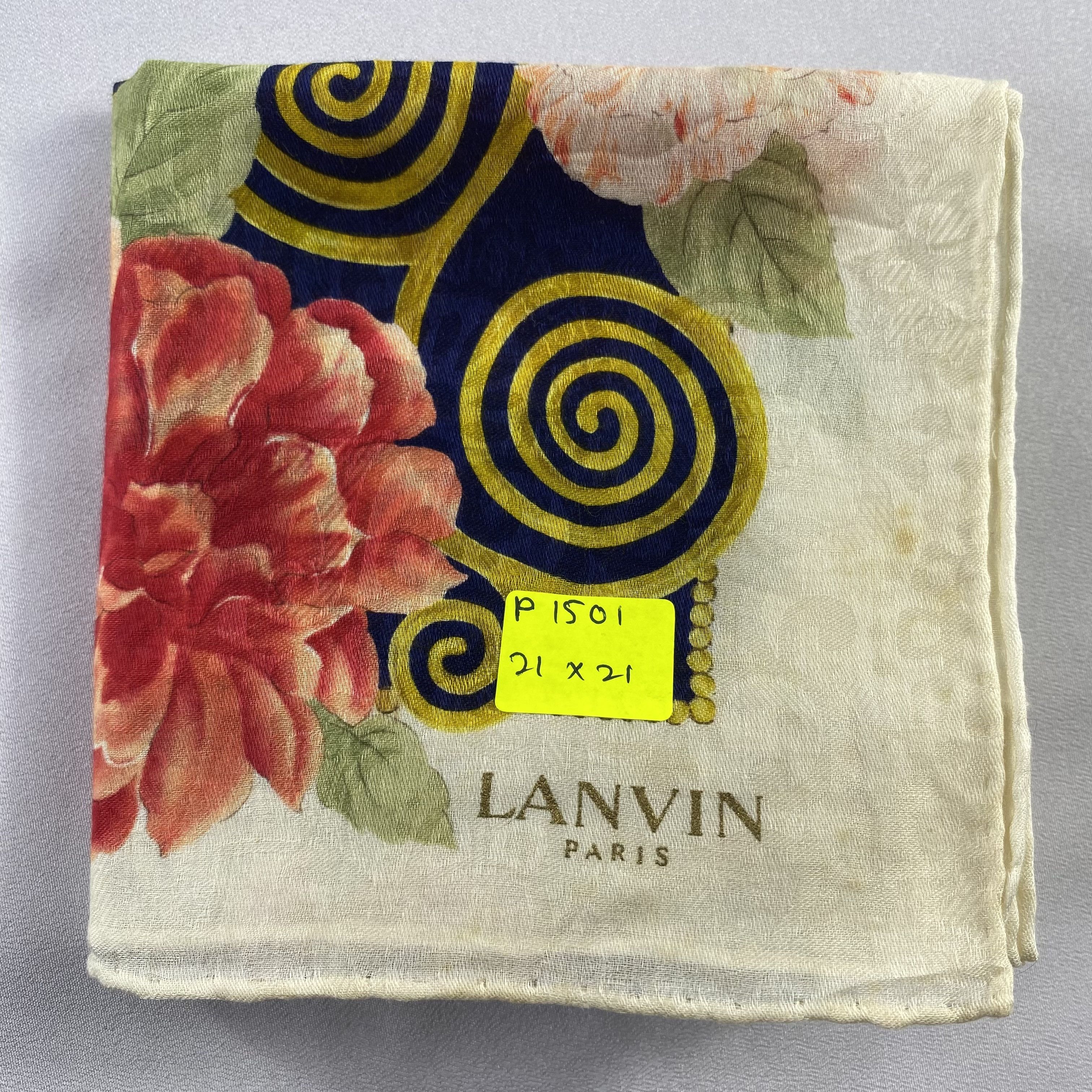 Lanvin × Vintage Lanvin Handkerchief / Neckerchief / Bandana-P1501 Size ONE SIZE - 5 Thumbnail