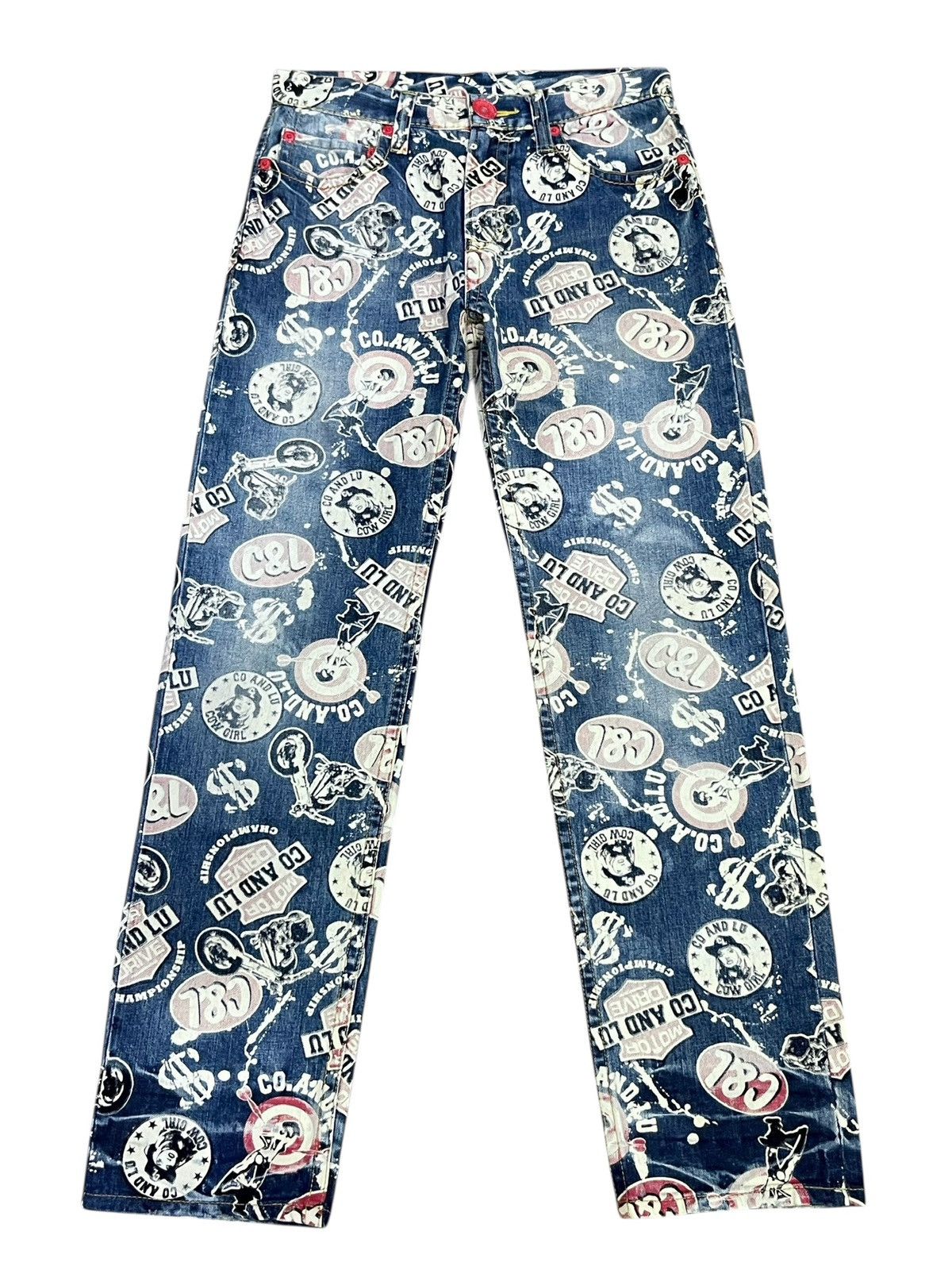 Hysteric Glamour FYE🔥C&L Motor Drive Hysteric Cow Girl All Over Print Denim Size US 29 - 2 Thumbnail