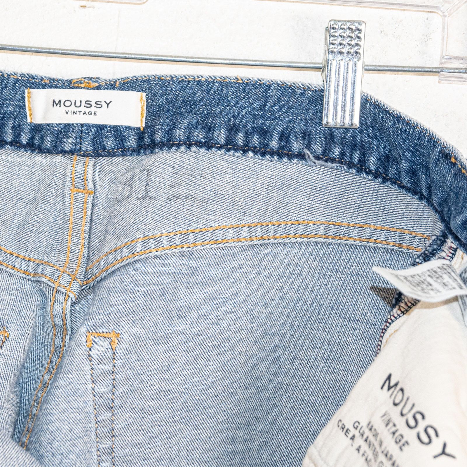 MOUSSY MOUSSY Vintage Harris Straight Denim Jeans fray Step Hem Size 31" - 11 Thumbnail