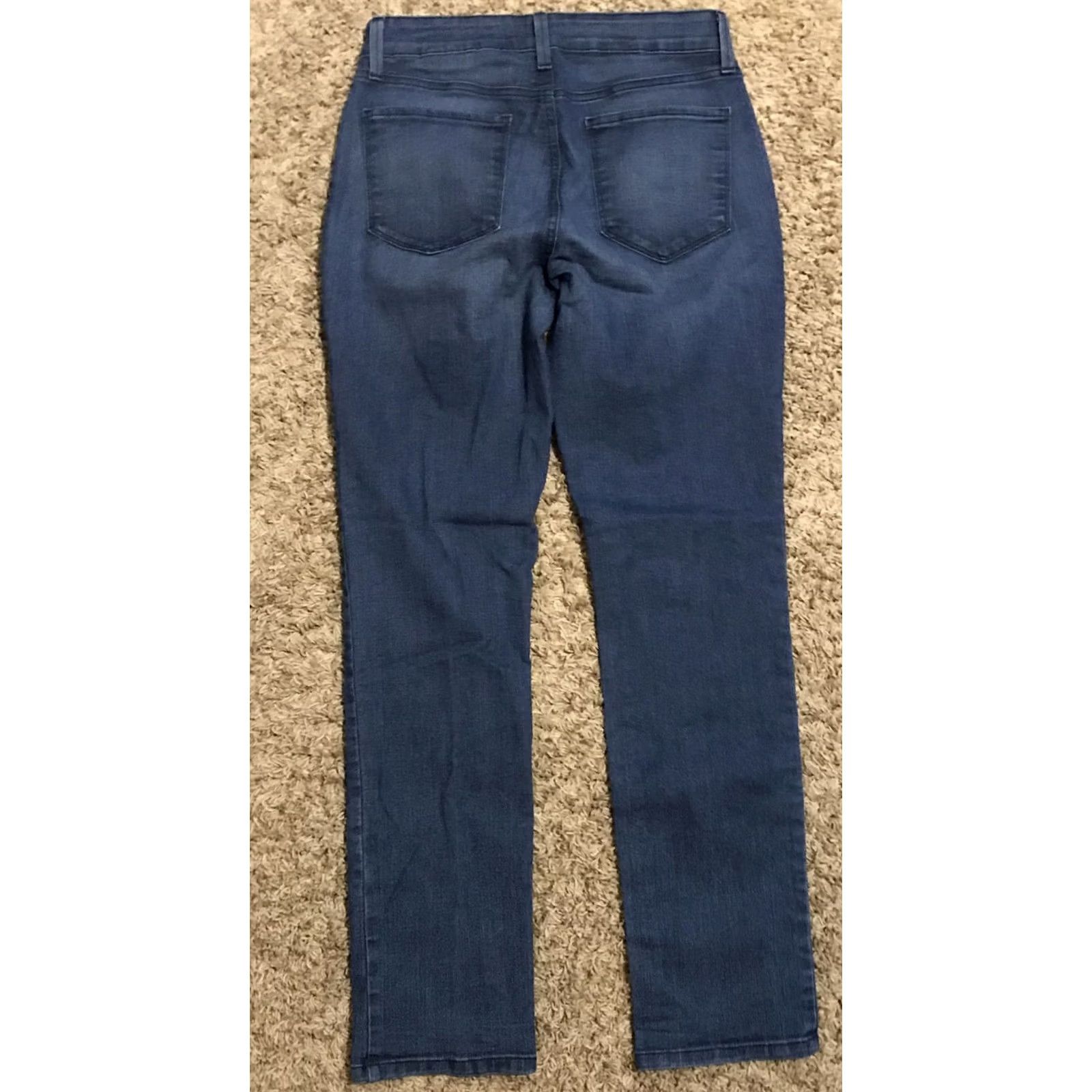 NYDJ NYDJ Women Jeans Size 4 Dark Wash Skinny Leg Blue Denim Made In USA stretch Size 27" / US 4 / IT 40 - 2 Thumbnail