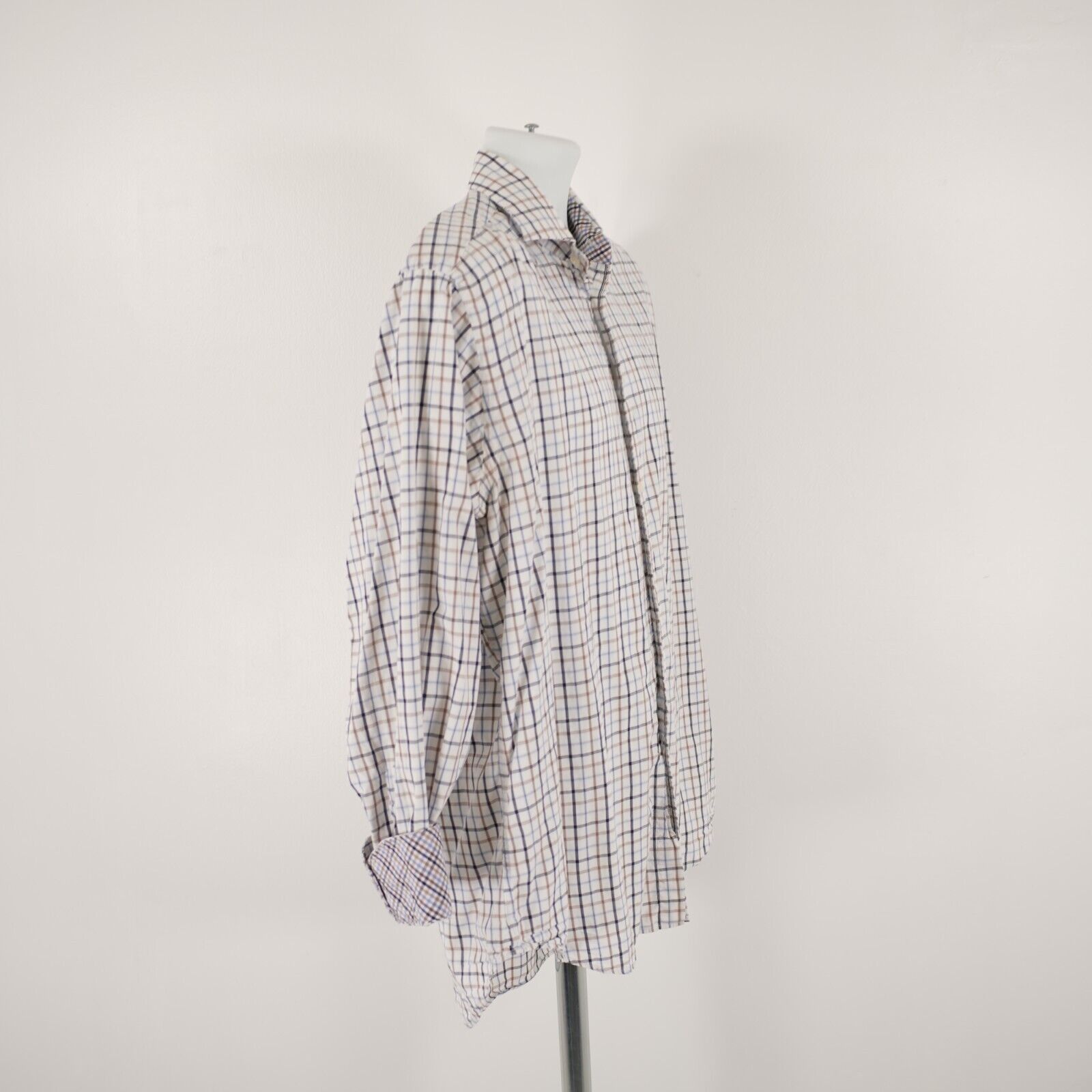 Designer Jack Stone Thomas Dean Large Cream W/ Orange Blue Plaid Flip Size US L / EU 52-54 / 3 - 7 Thumbnail