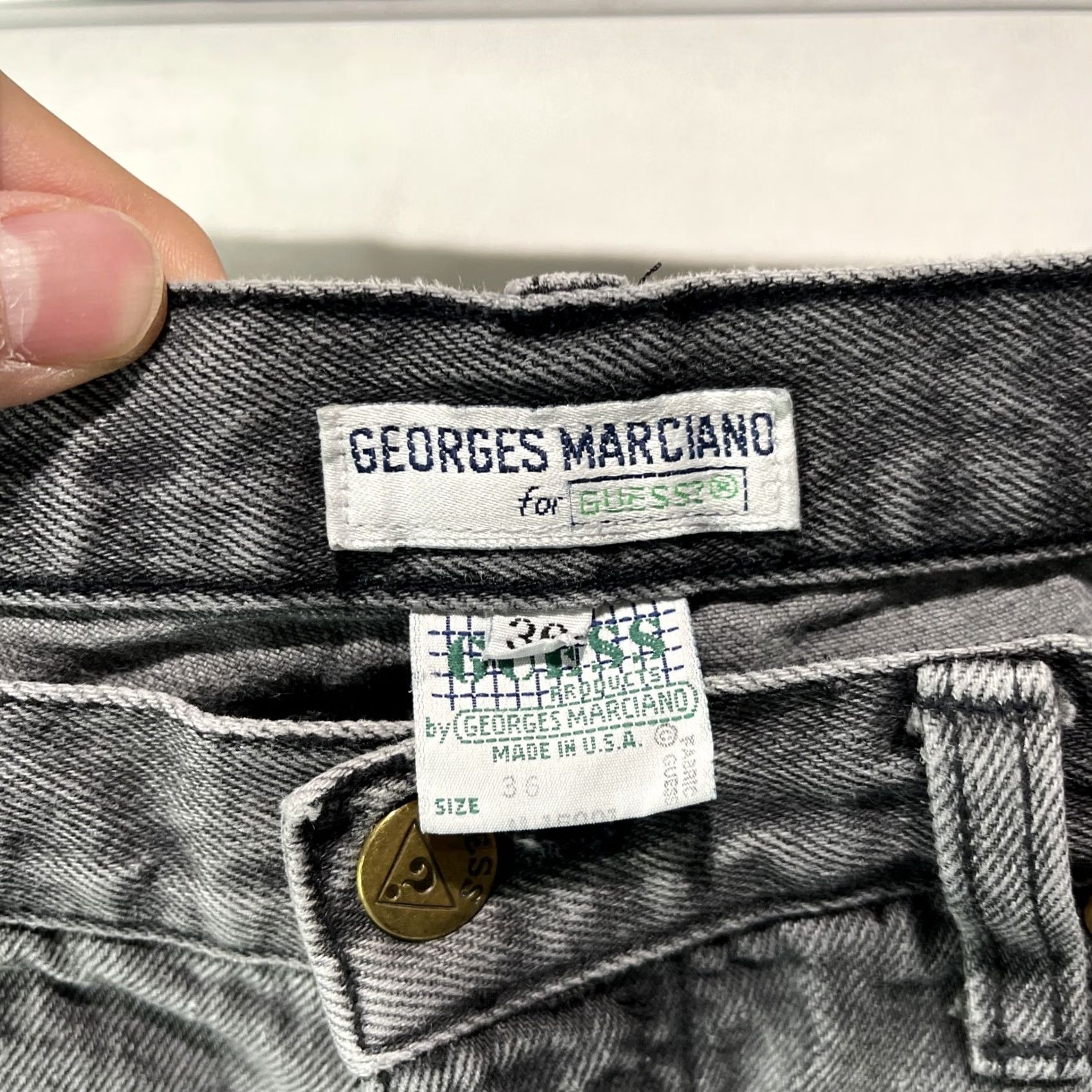 Guess VINTAGE GUESS Jeans Mens 36 Fits 32x33 Denim Black 80s 90s USA 5-Pocket Mens Jeans Size US 36 / EU 52 - 5 Thumbnail