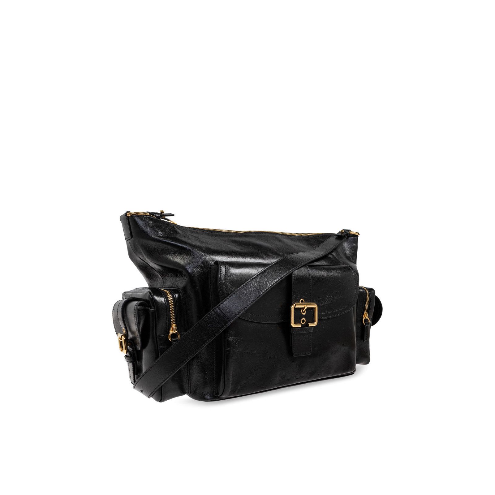 Chloe Chloe Large Camera Black Shiny Leather Shoulder Bag New & Au Size ONE SIZE - 3 Thumbnail