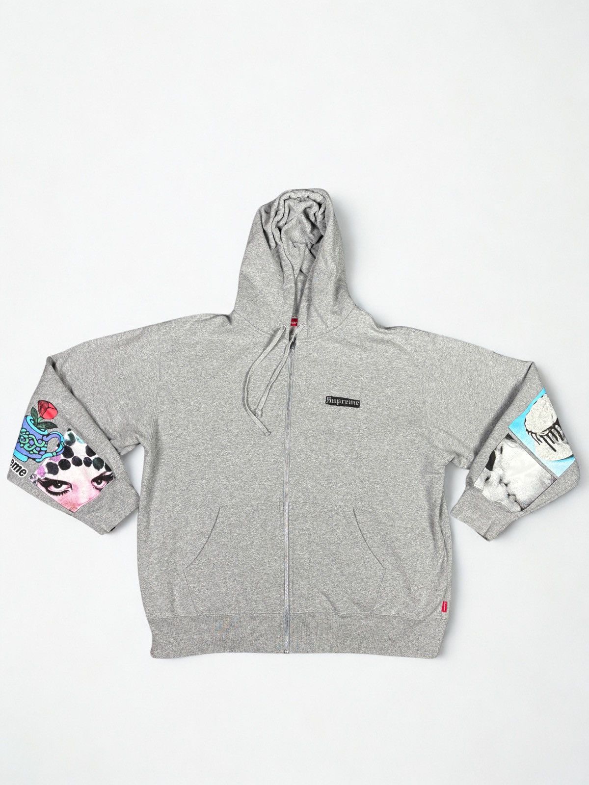 Supreme Supreme Grey Spread Zip Up Hooded Sweatshirt Size US L / EU 52-54 / 3 - 2 Thumbnail