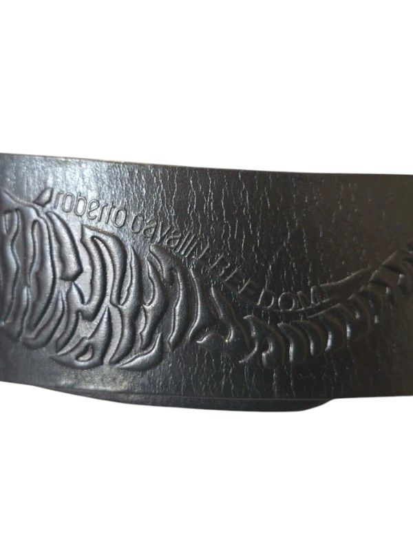 Roberto Cavalli Roberto Cavalli Black “Freedom” Embossed Tiger Belt, c.2010s Size ONE SIZE - 5 Thumbnail