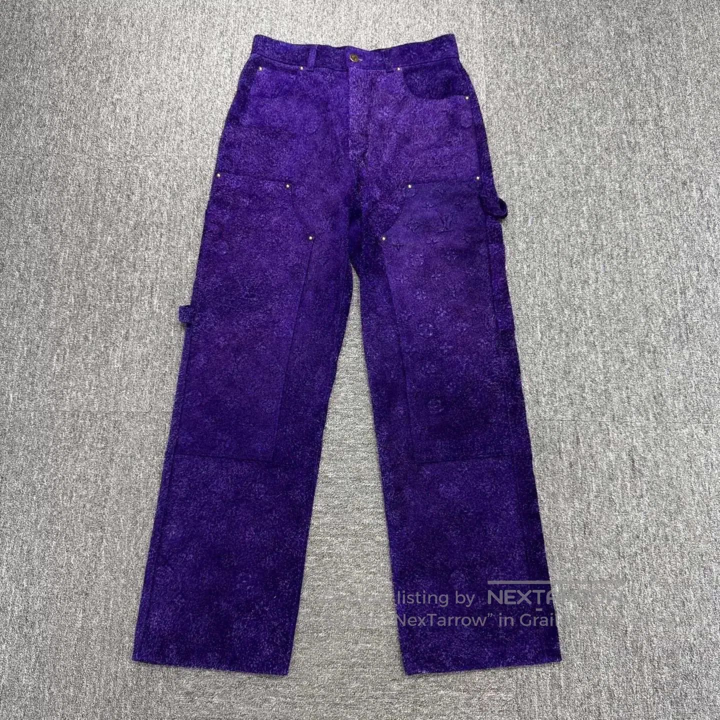 Louis Vuitton louis vuitton purple suede work pants. Size US 30 / EU 46 - 1 Thumbnail