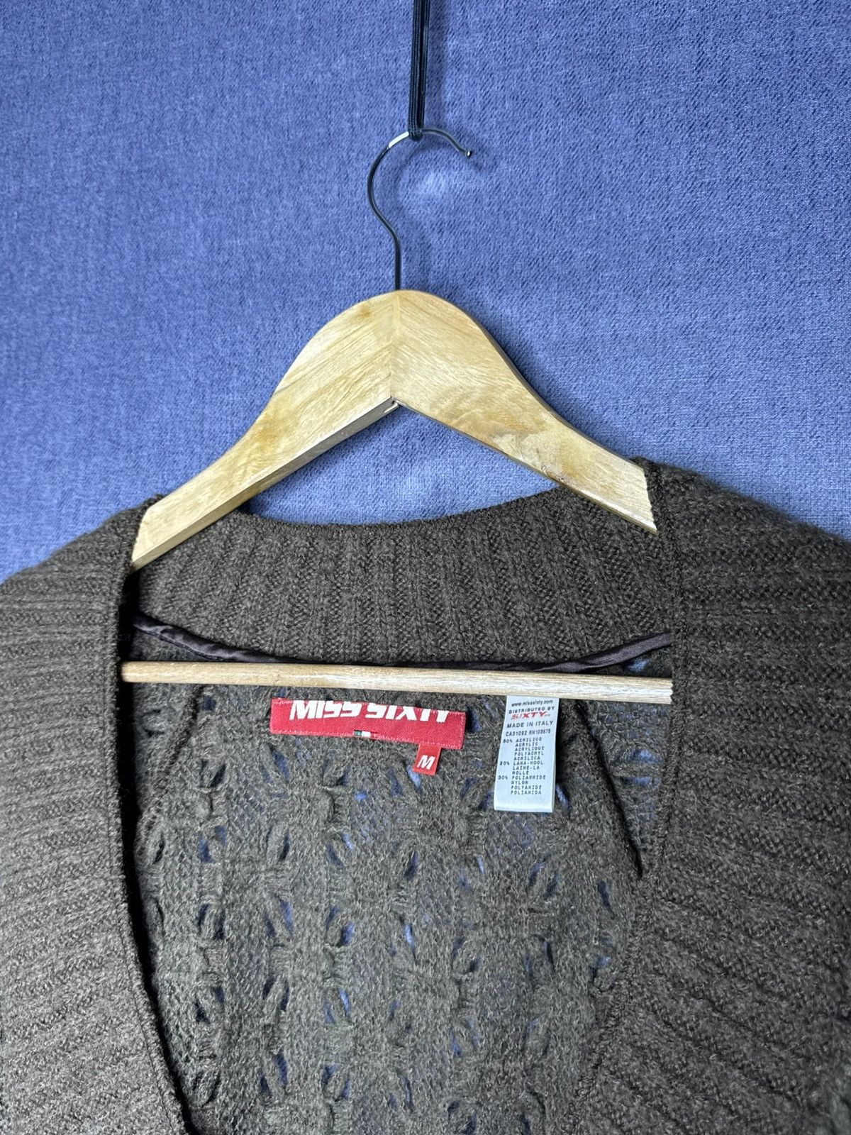 If Six Was Nine Miss Sixty Vintage Knit Sweater V-Neck Y2K Avant Garde Size M / US 6-8 / IT 42-44 - 6 Thumbnail