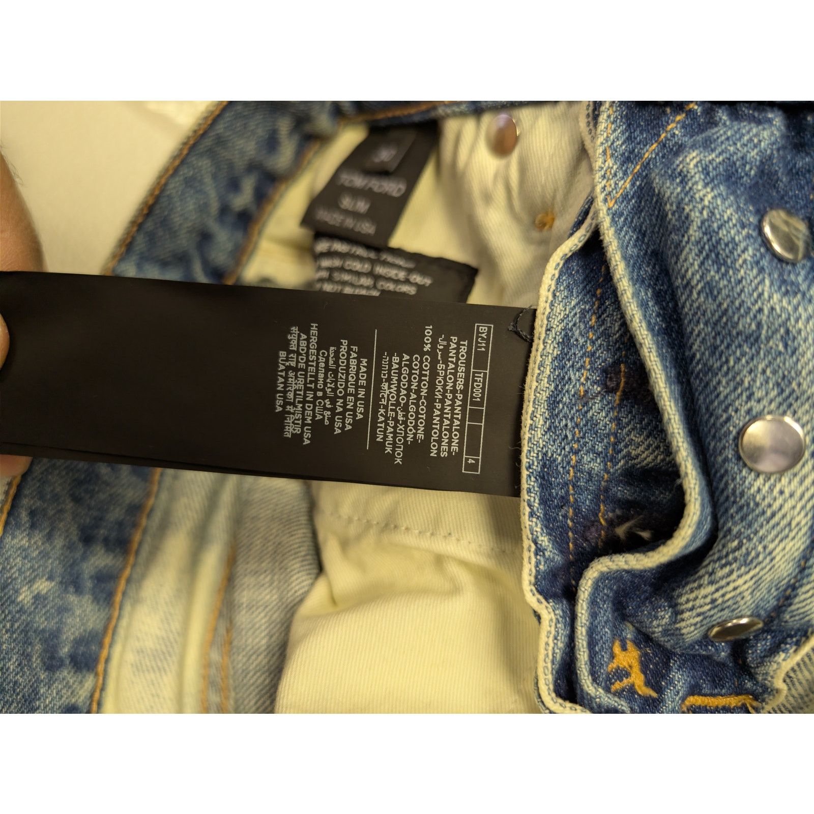 Tom Ford o1rshd1 Slim-Fit Denim Jeans in Pale Bleached Size US 30 / EU 46 - 19 Thumbnail
