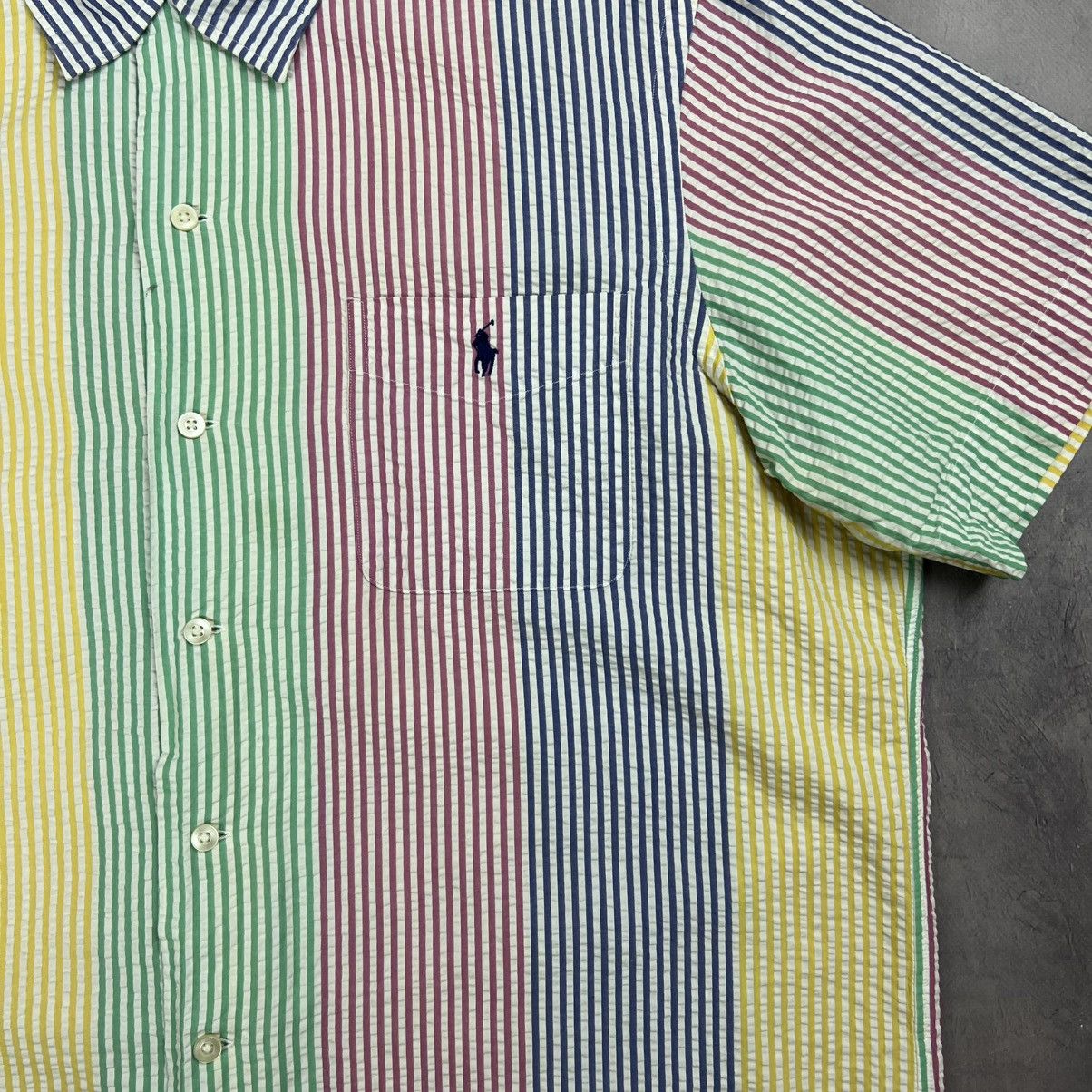 Other Rare! Polo Ralph Lauren Striped Waffle Button Up Old Money Size US XL / EU 56 / 4 - 7 Thumbnail