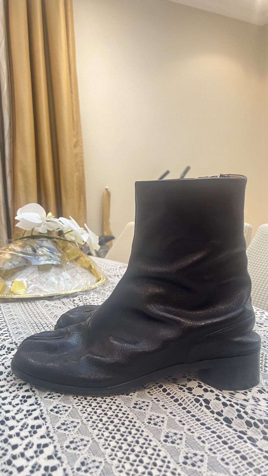 Maison Margiela Margiela Men’s Tabi Camel Leather Chelsea Boots Size US 10 / EU 43 - 5 Thumbnail