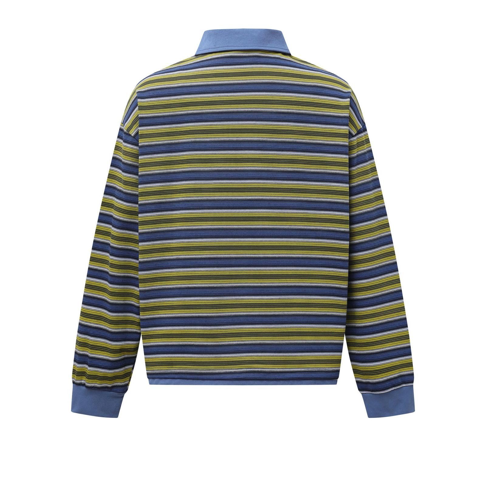 Vintage Striped Long Sleeve Polo Shirt, Relaxed Fit Sweater Size US M / EU 48-50 / 2 - 2 Thumbnail