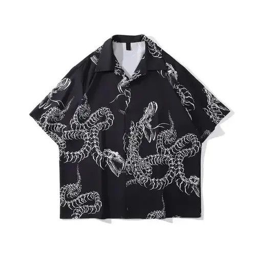 Designer × Japanese Brand Shirt made of thin material with the image of a dark dragon Size US XL / EU 56 / 4 - 1 Thumbnail