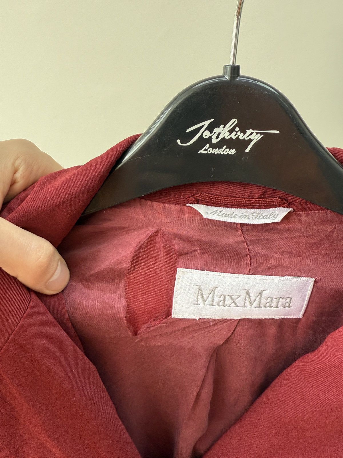 Max Mara Max Mara Women’s Burgundy Blazer Jacket Vintage 3 Button Size M / US 6-8 / IT 42-44 - 8 Thumbnail