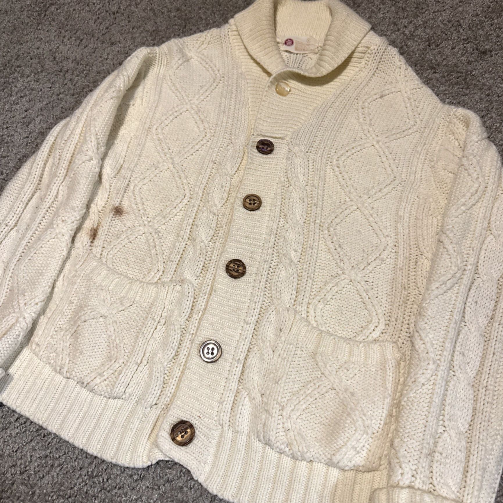 Vintage VINTAGE Kings Road Cardigan Sweater White M Size M / US 6-8 / IT 42-44 - 3 Thumbnail