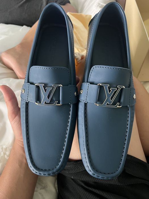 Louis Vuitton Black Suede Monte Carlo Slip On Loafers Size 44 Louis Vuitton