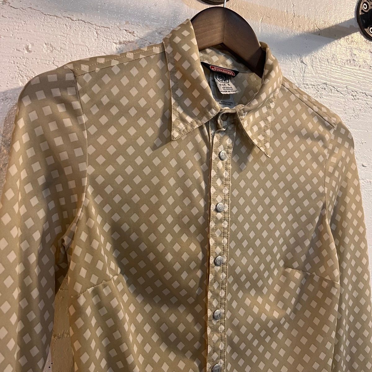 Designer × Diesel × Vintage Vintage Diesel Nylon Button-Up Long Sleeve Collared Blouse Size S / US 4 / IT 40 - 3 Thumbnail