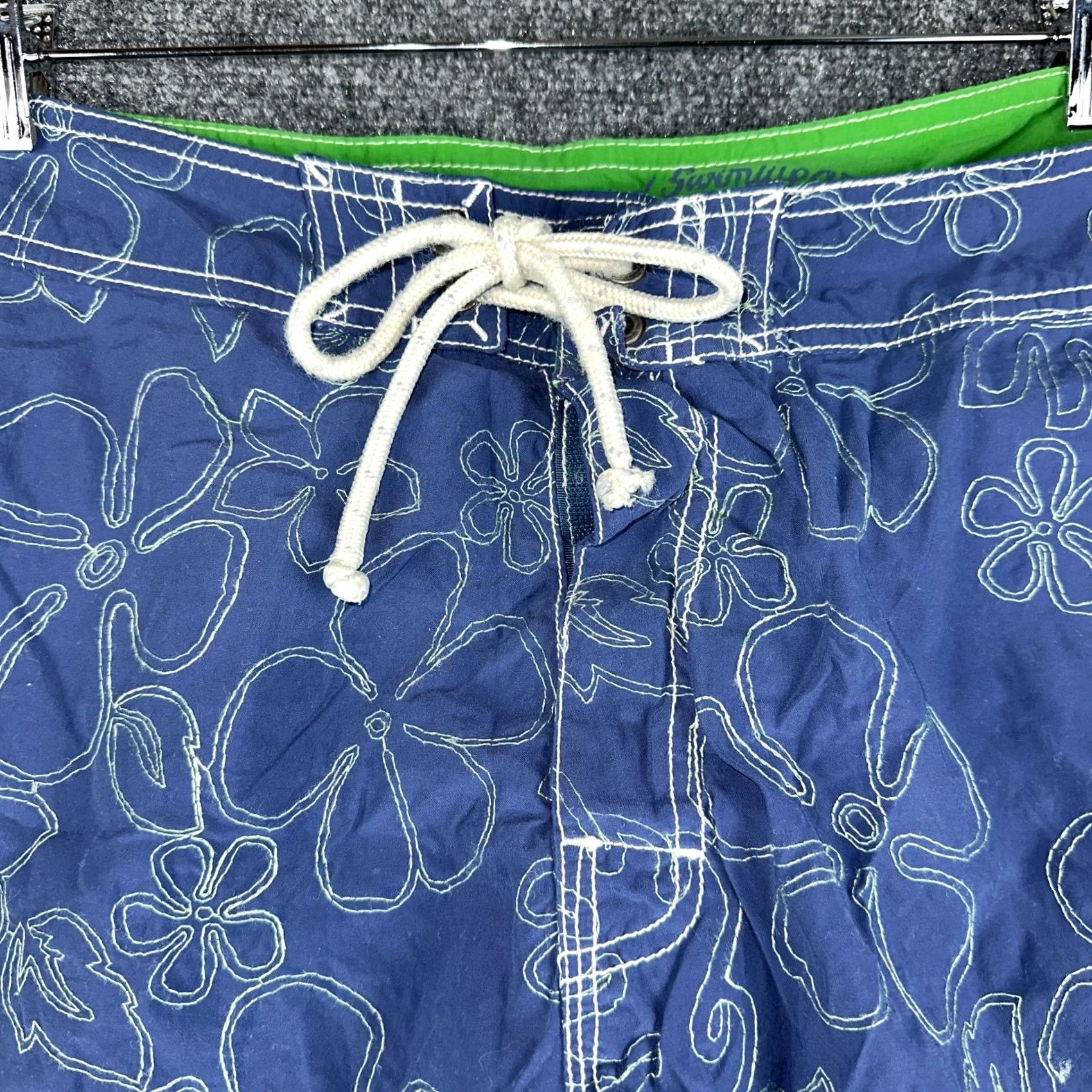 J.Crew J Crew Board Shorts Mens 34 Blue Nylon Tie Waist Pocket Original Swimwear Surf Size US 34 / EU 50 - 4 Thumbnail