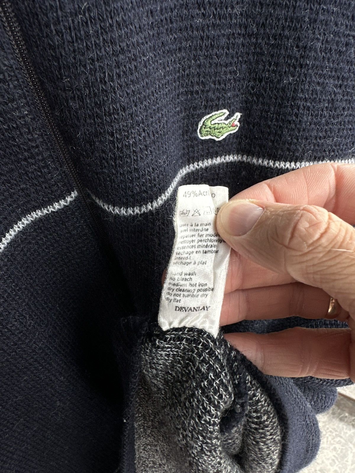 Lacoste Lacoste Full Zip Wool Blend Sweater Navy Blue Size 7 L Large Size US M / EU 48-50 / 2 - 8 Thumbnail