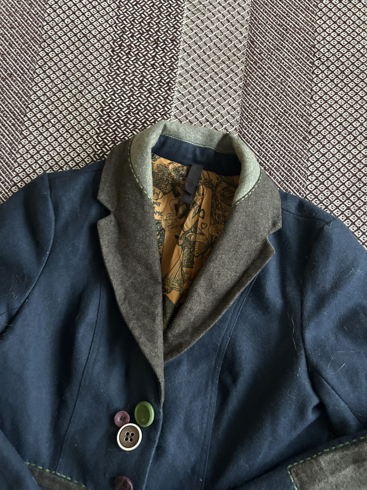 Desigual Desigual Patchwork Wool Blazer Japanese Style Size 40 Size S / US 4 / IT 40 - 9 Thumbnail