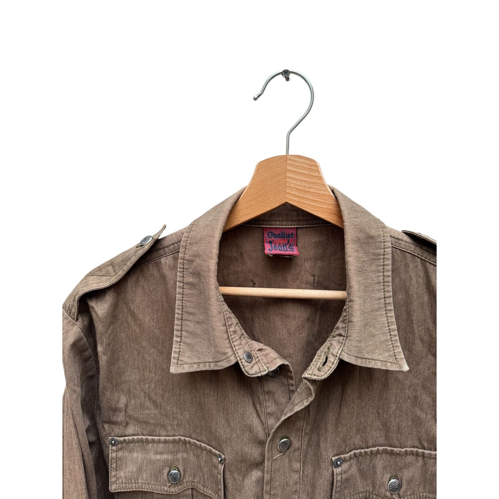 Jean Paul Gaultier Vintage Brown Cotton Western shirt Size US L / EU 52-54 / 3 - 3 Thumbnail