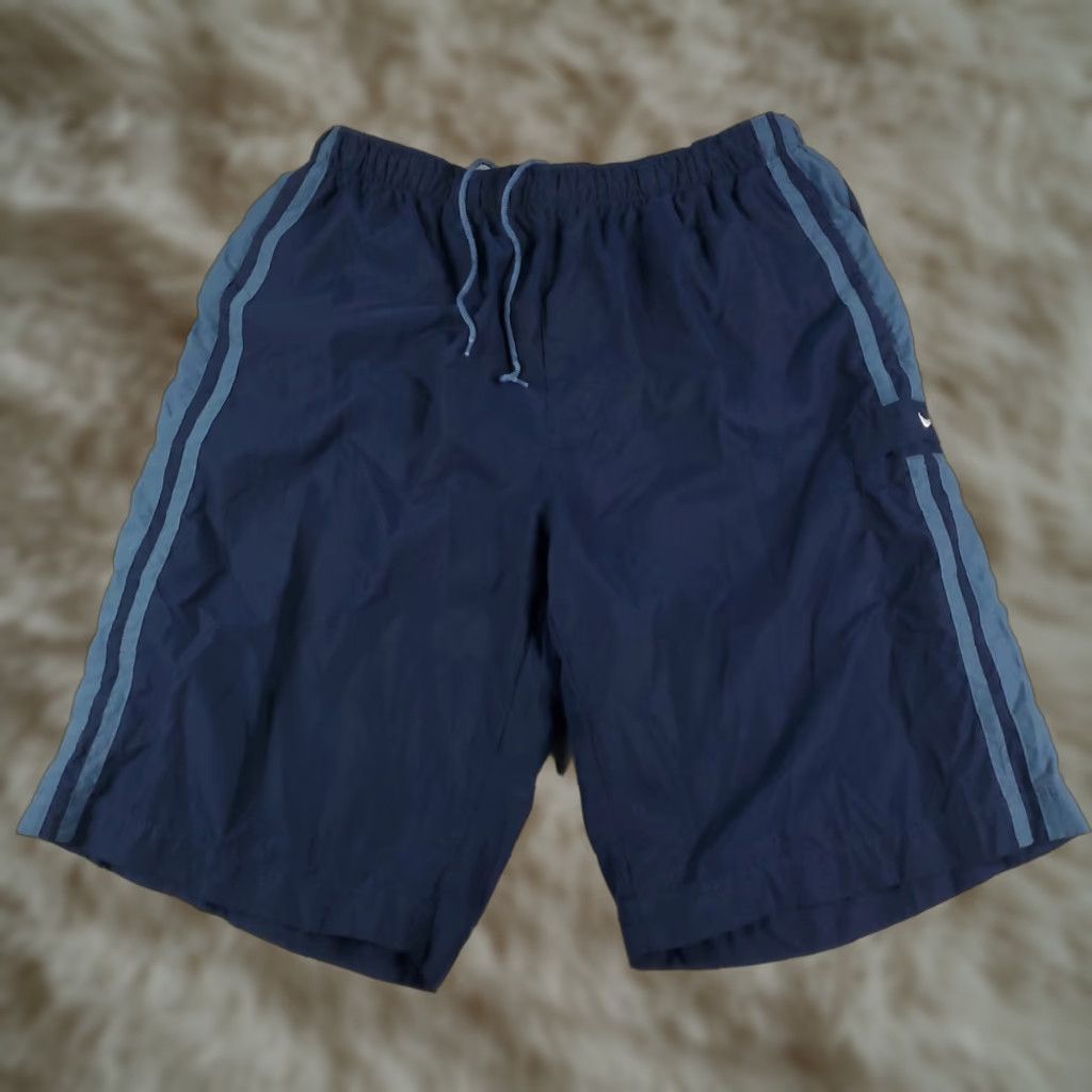 Nike VINTAGE Nike Shorts Mens XL Blue Swoosh Beach Board Swim Trunks Size US 36 / EU 52 - 1 Thumbnail