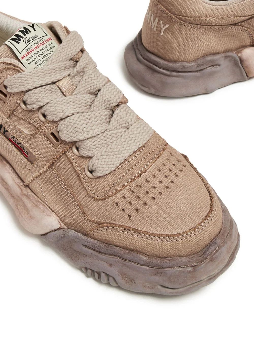 Maison MIHARA YASUHIRO o1mle0924 Canvas Low-Top Sneaker in Brown Size US 9 / EU 42 - 4 Thumbnail