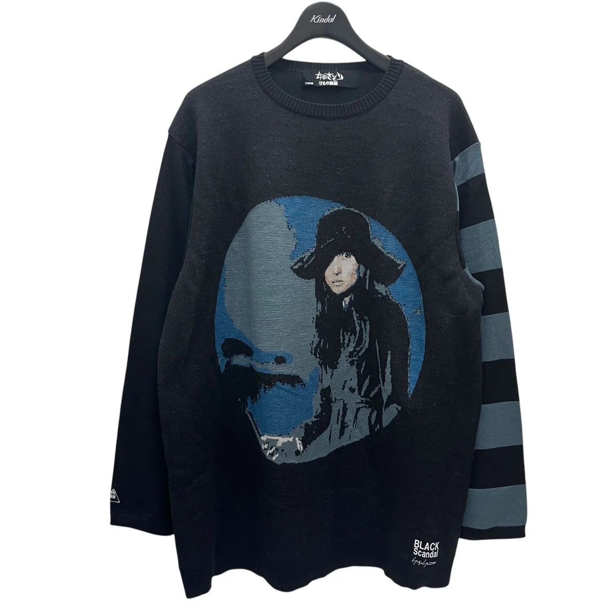 Yohji Yamamoto Black Scandal Hannya intarsia knit | Grailed