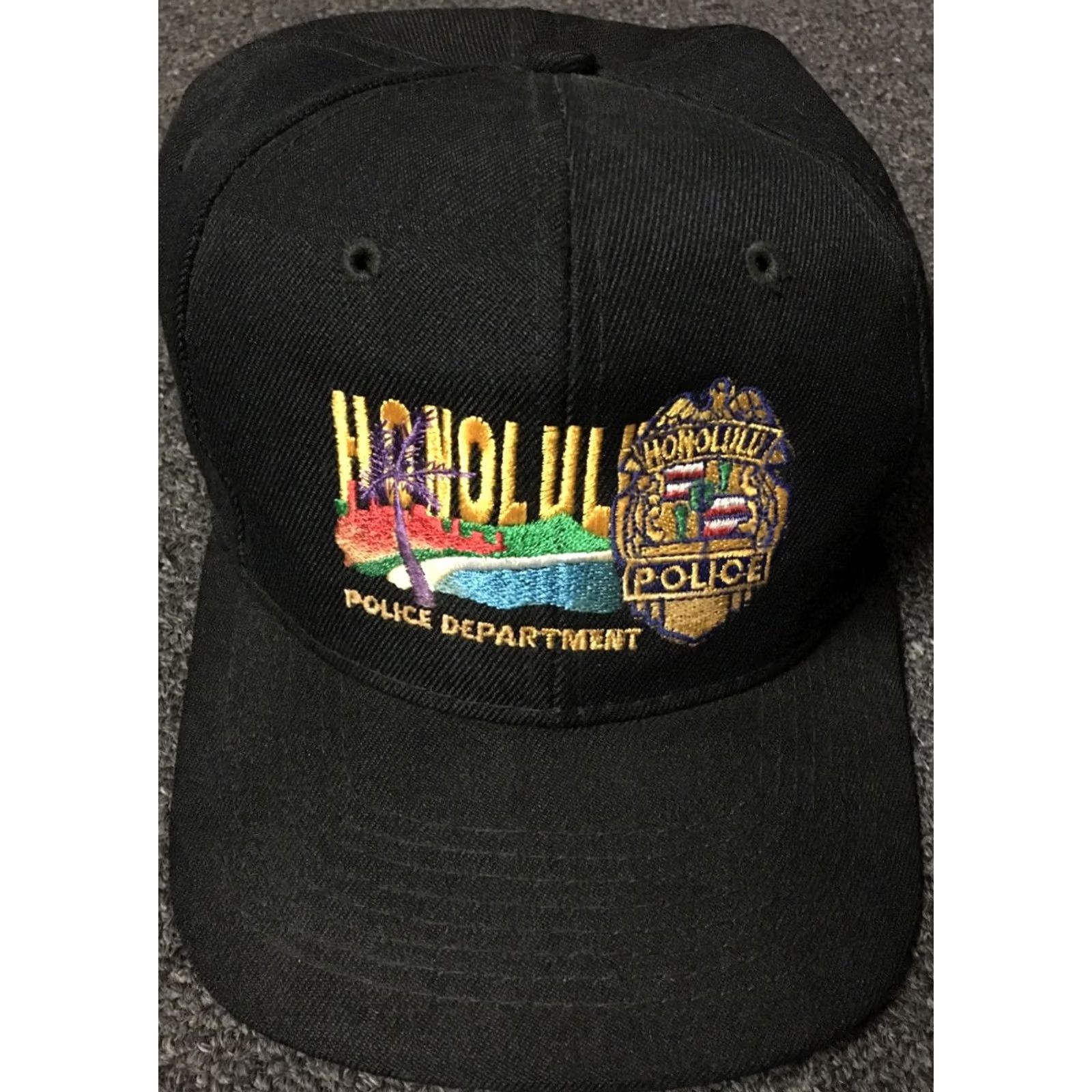 Vintage VINTAGE Honolulu Police Department Hat Black Adjustable 80s 90s Snapback College Rainbow Size ONE SIZE - 2 Thumbnail