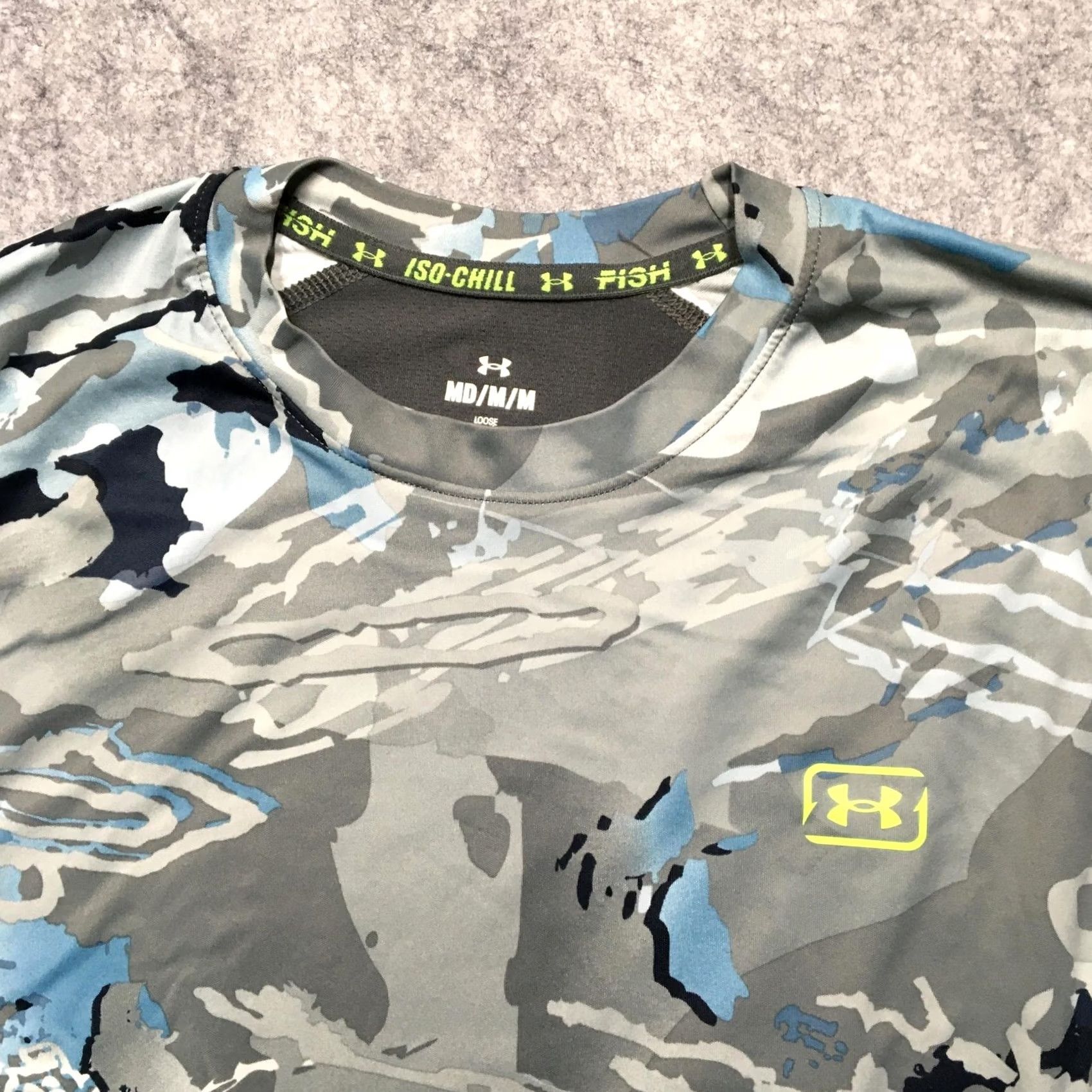 Under Armour Under Armour Shirt Mens M Gray Camouflage Iso-Chill Fish Long Sleeve Top Size US M / EU 48-50 / 2 - 3 Thumbnail