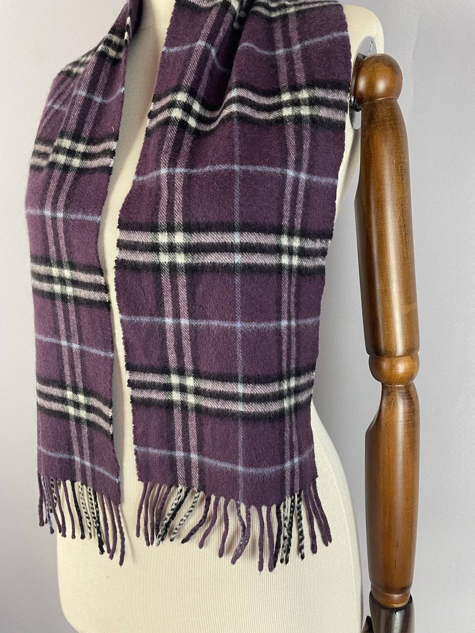 Burberry Burberry Nova Check Purple Scarf Cashmere Size ONE SIZE - 7 Thumbnail