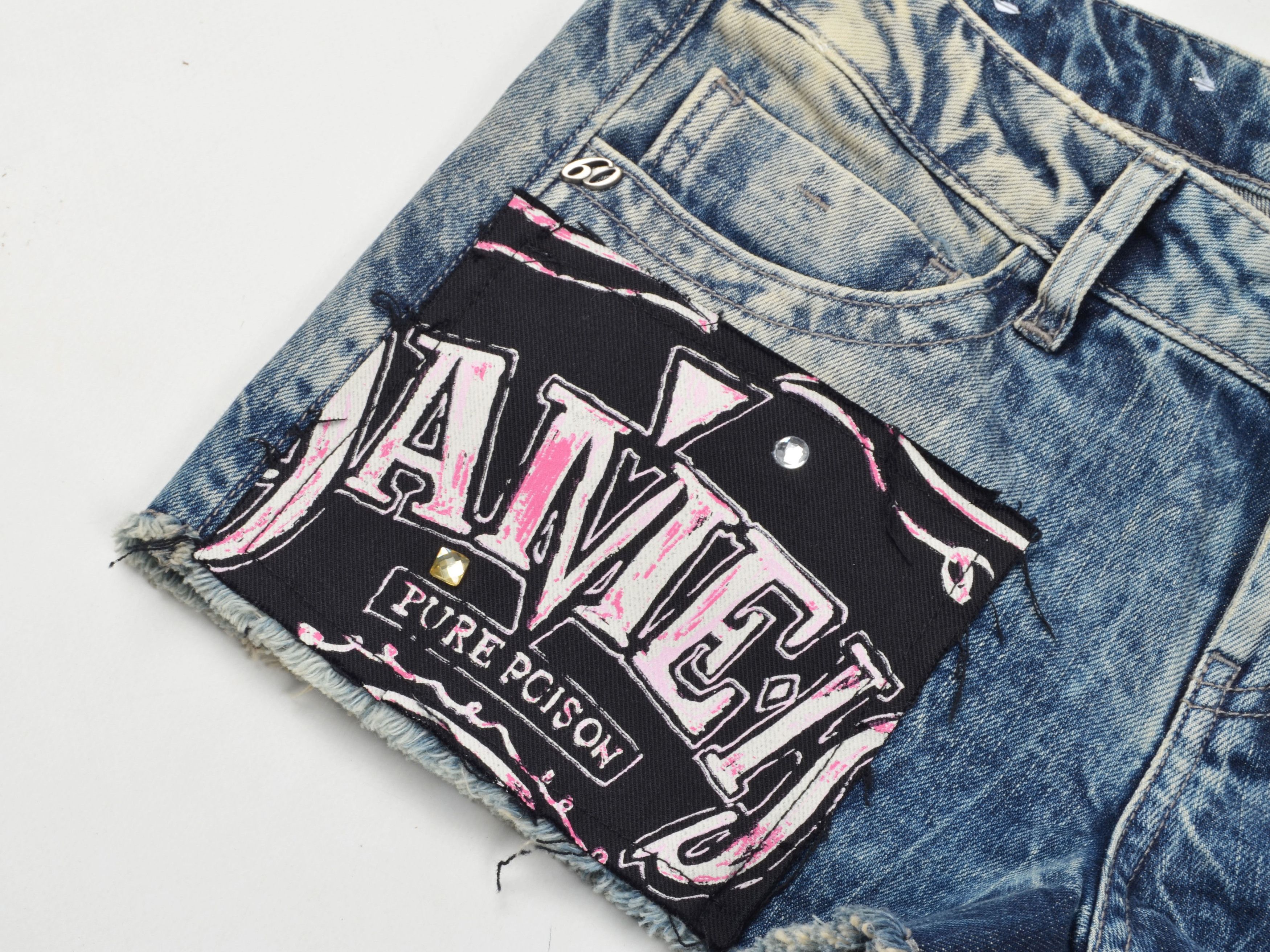 Miss Sixty Vintage Miss Sixty Y2K Grunge Punk Blue Denim Shorts Size 32" / US 10 / IT 46 - 6 Thumbnail