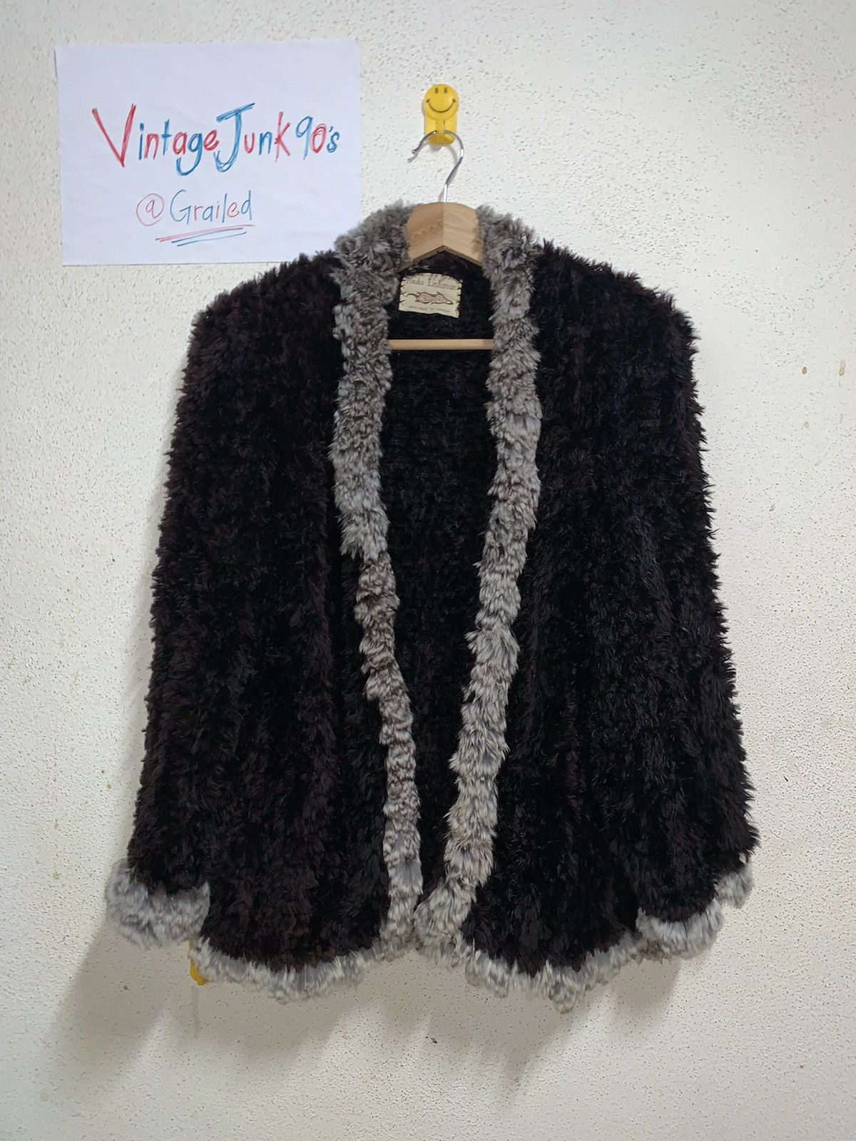Vintage Paula Lishman Beaver Fur hand knitted coat Size L / US 10 / IT 46 - 1 Thumbnail