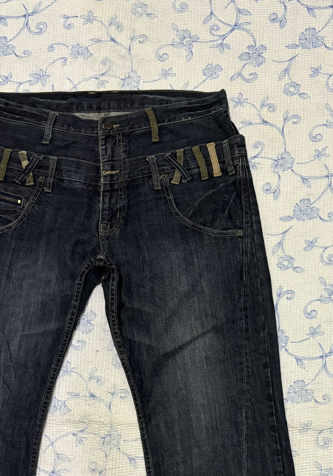 Japanese Brand Japanese High Quality Double Waist Jeans Distressed Denim Size US 34 / EU 50 - 8 Thumbnail