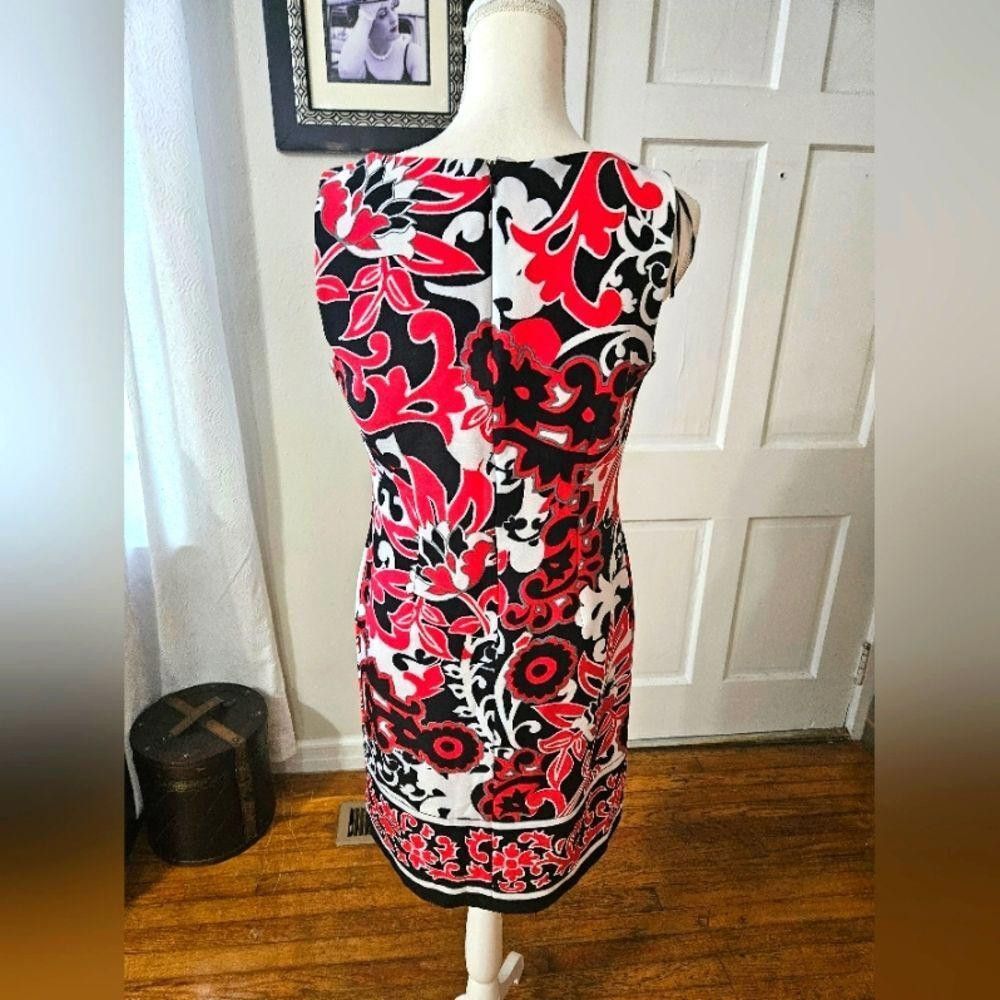 Designer Perceptions Vibrant Floral Print Shift Dress Size L / US 10 / IT 46 - 4 Thumbnail