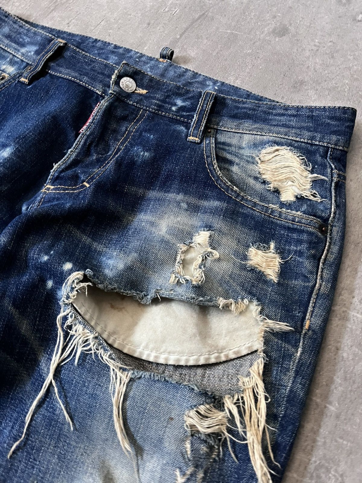 Dsquared2 Dsquared2 S/S 2010 Runway jeans distressed navy blue Size US 34 / EU 50 - 6 Thumbnail